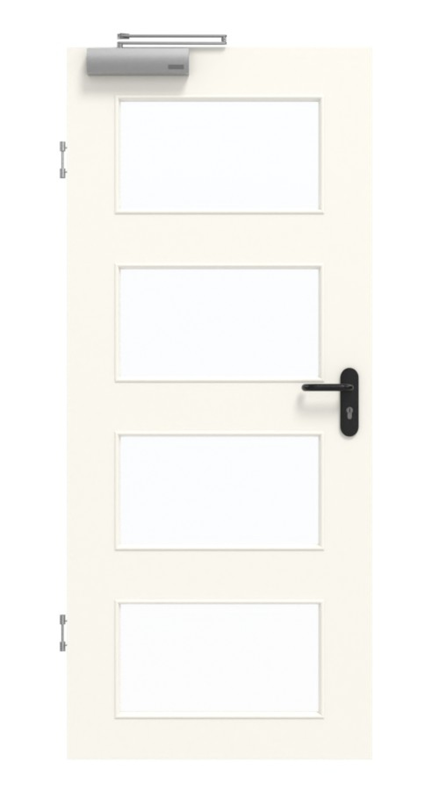 Frontansicht von GARANT Rauchschutztür 0105-60 Pearl White CePaL mit Lichtausschnitt LA-11