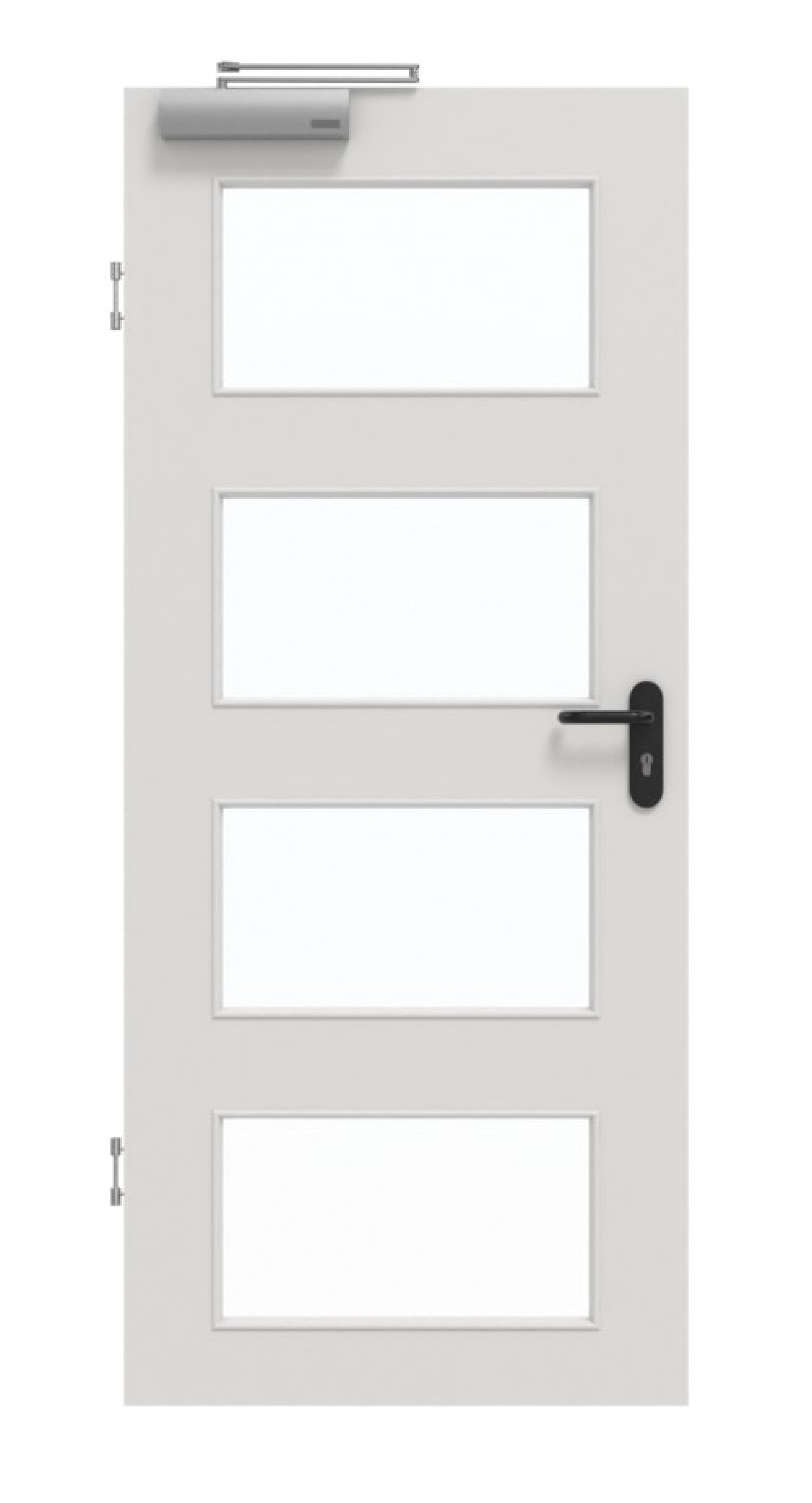 GARANT Rauchschutztür 0160-60 Silver Grey CePaL mit Lichtausschnitt LA-11