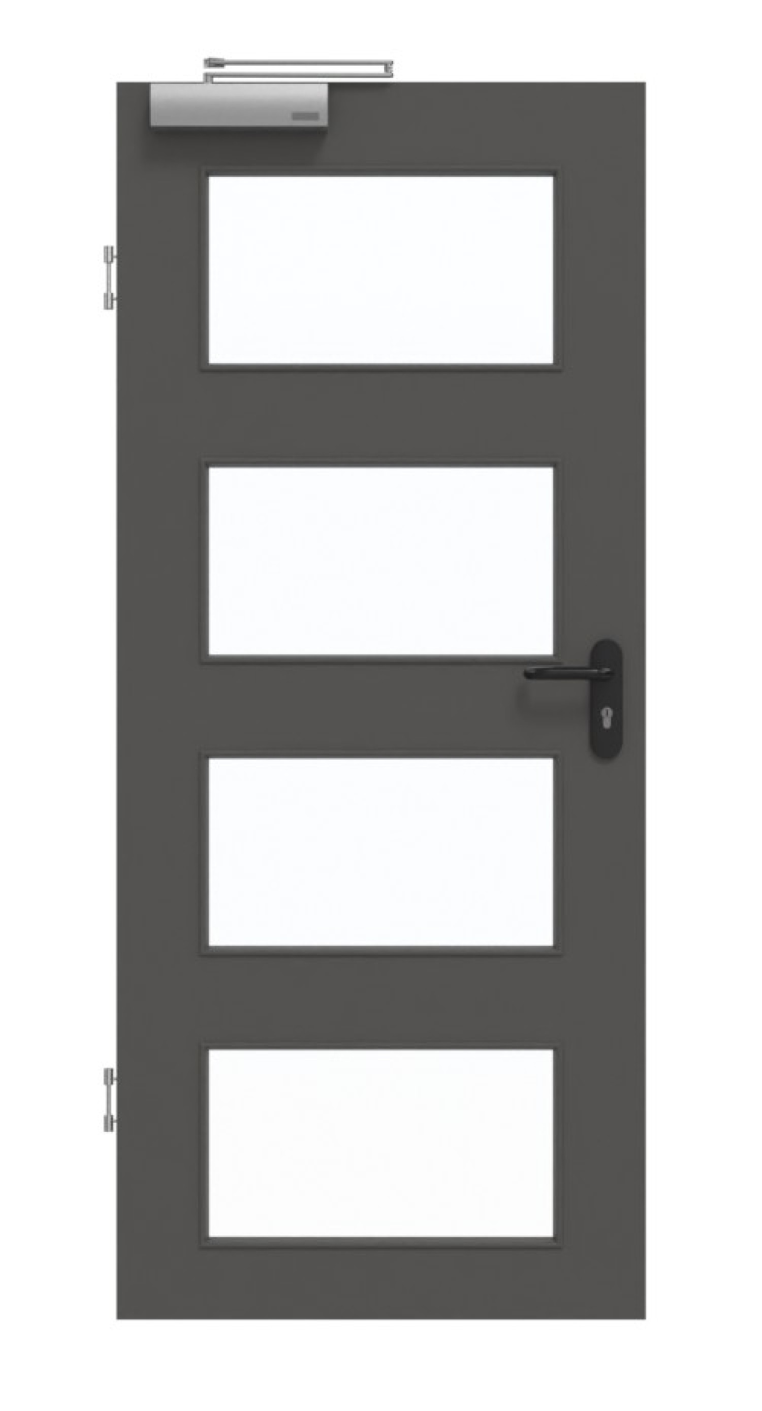 GARANT Rauchschutztür 10622-60 Ebony CePaL mit Lichtausschnitt LA-11
