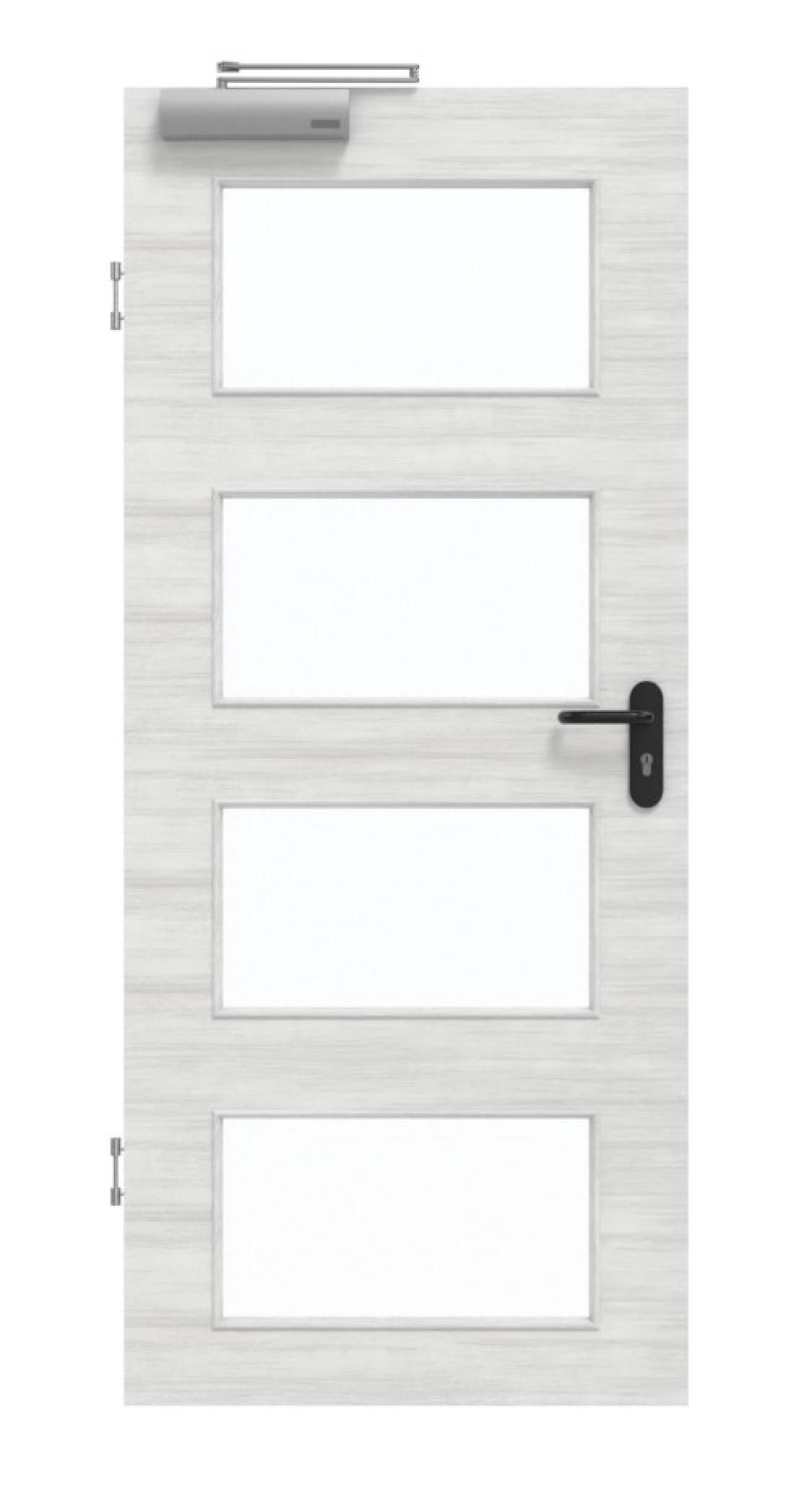 GARANT Rauchschutztür Quer Authentic Grigio GCK08 mit Lichtausschnitt LA-11