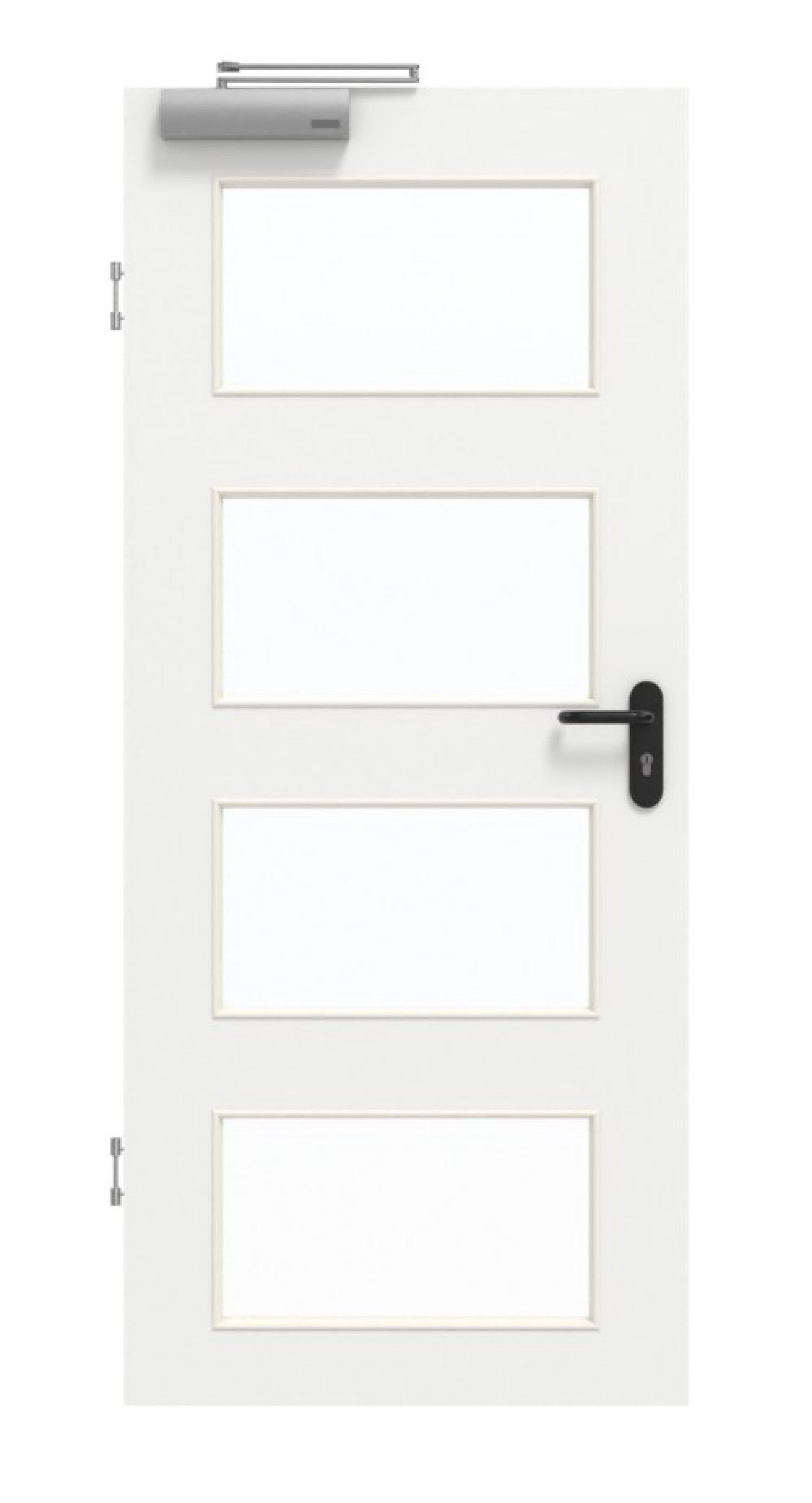 GARANT Rauchschutztür D354-60 Designer White Resopal mit Lichtausschnitt LA-11