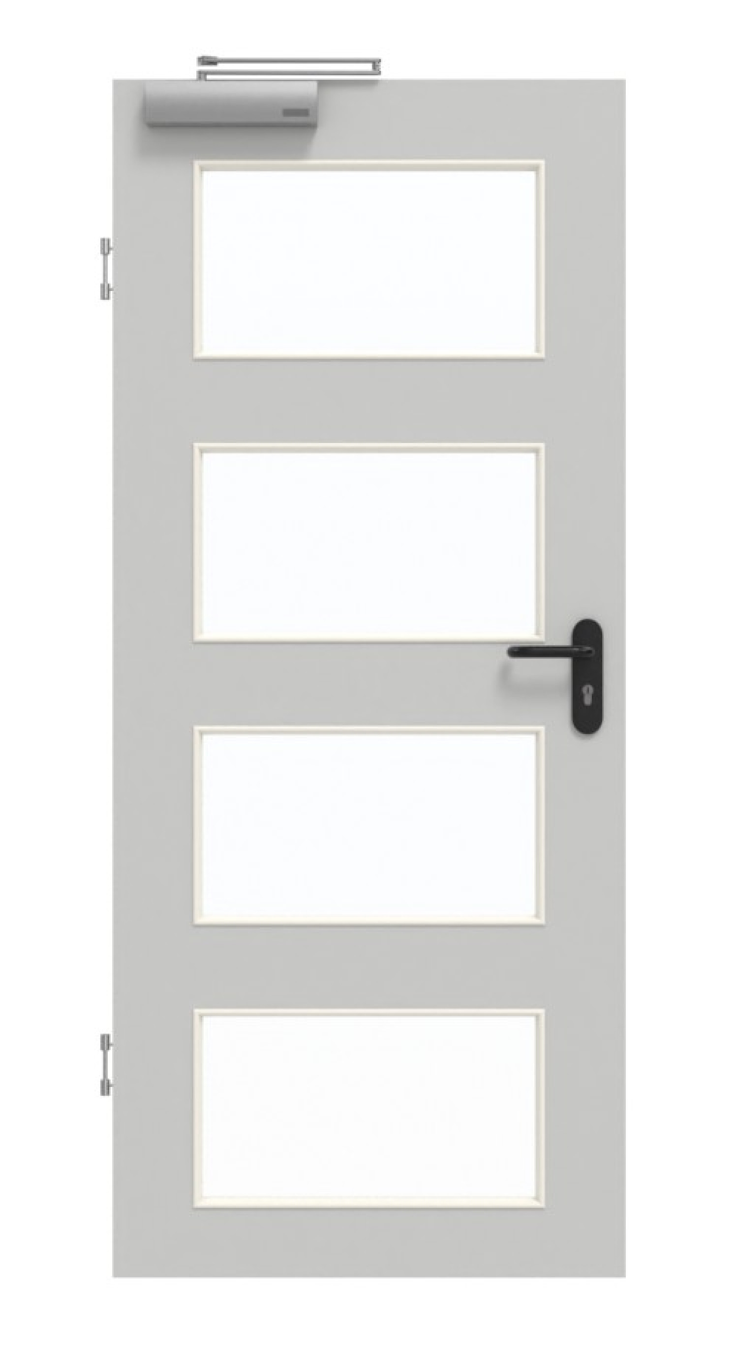 GARANT Rauchschutztür D92-60 Dove Grey Resopal mit Lichtausschnitt LA-11