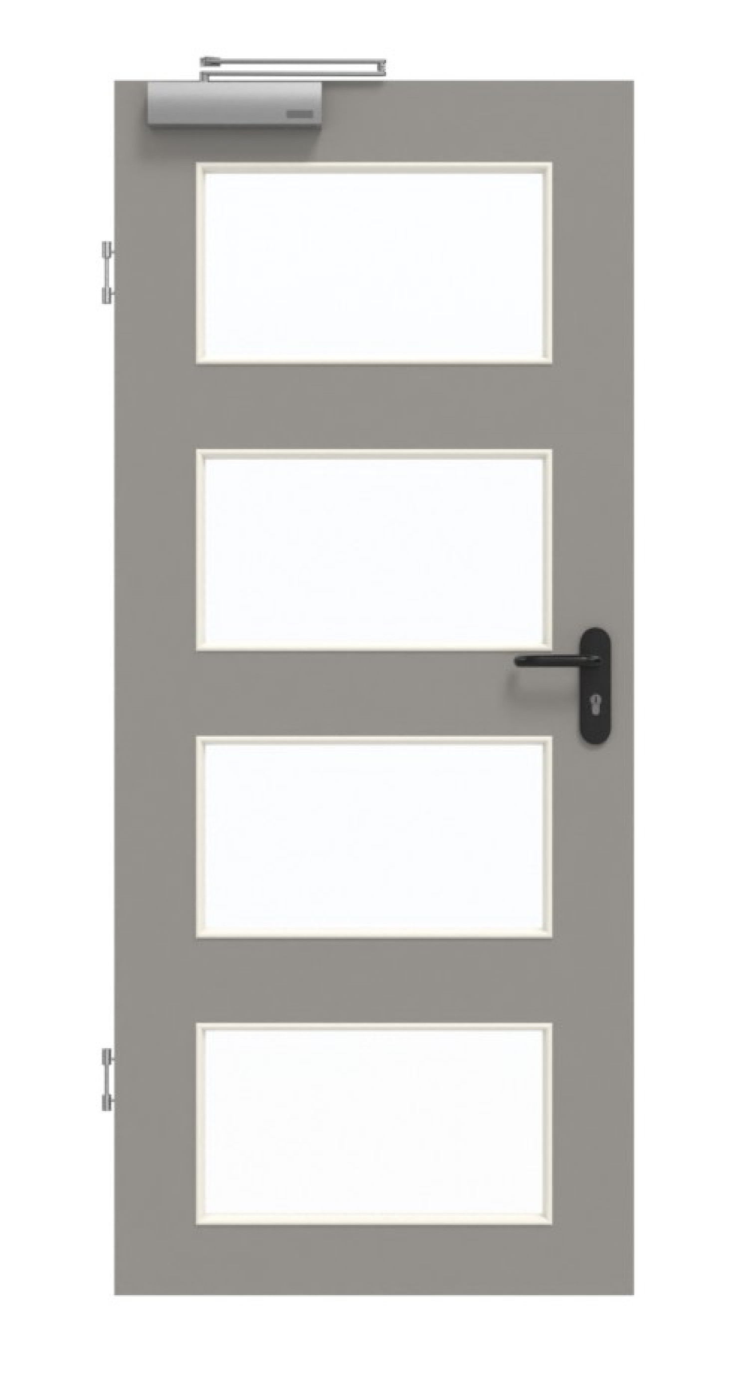GARANT Rauchschutztür U12115SD Platingrau GHK08 mit Lichtausschnitt LA-11