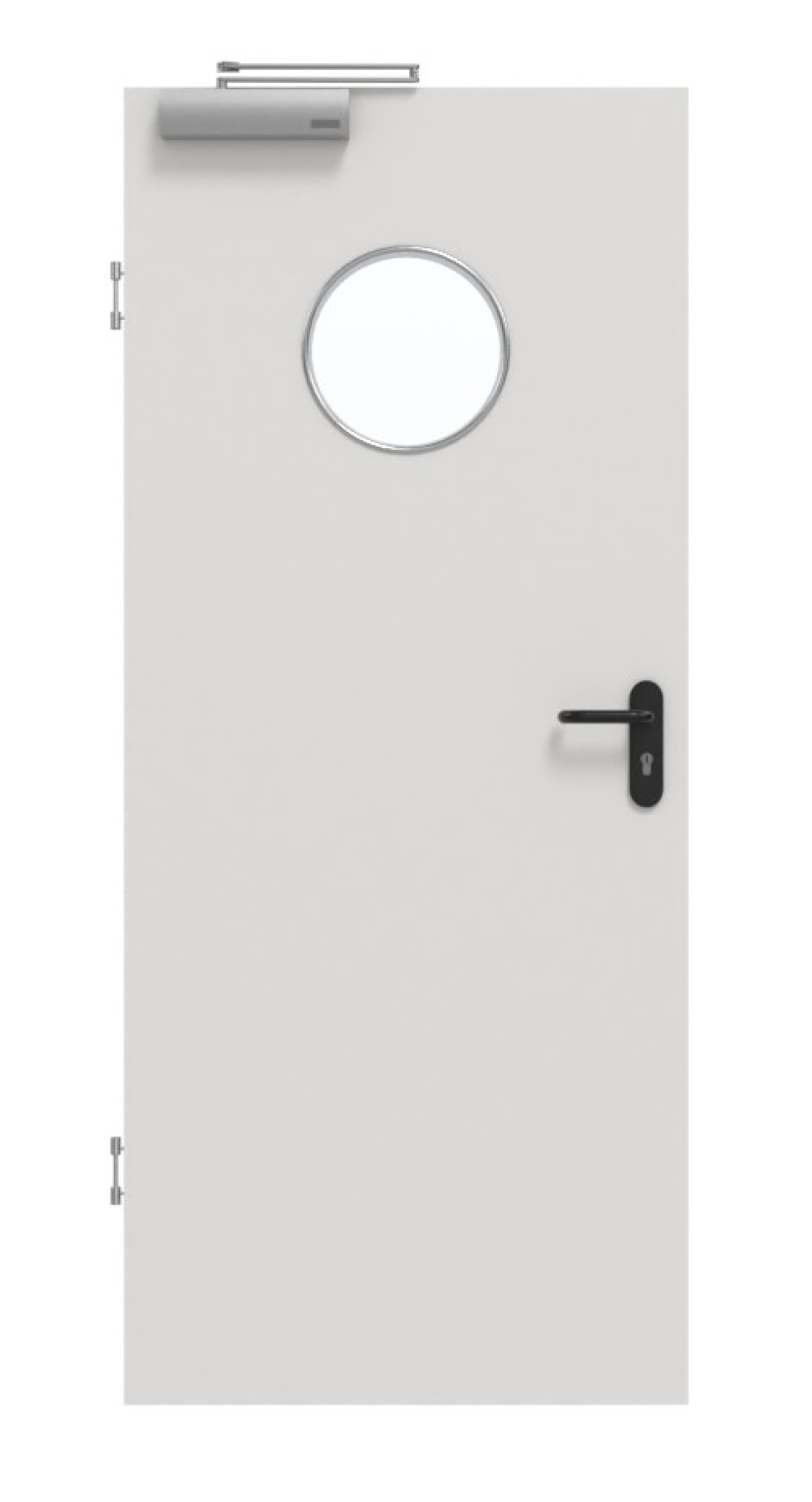 Frontansicht von GARANT Rauchschutztür 0160-60 Silver Grey CePaL mit Lichtausschnitt LA-12