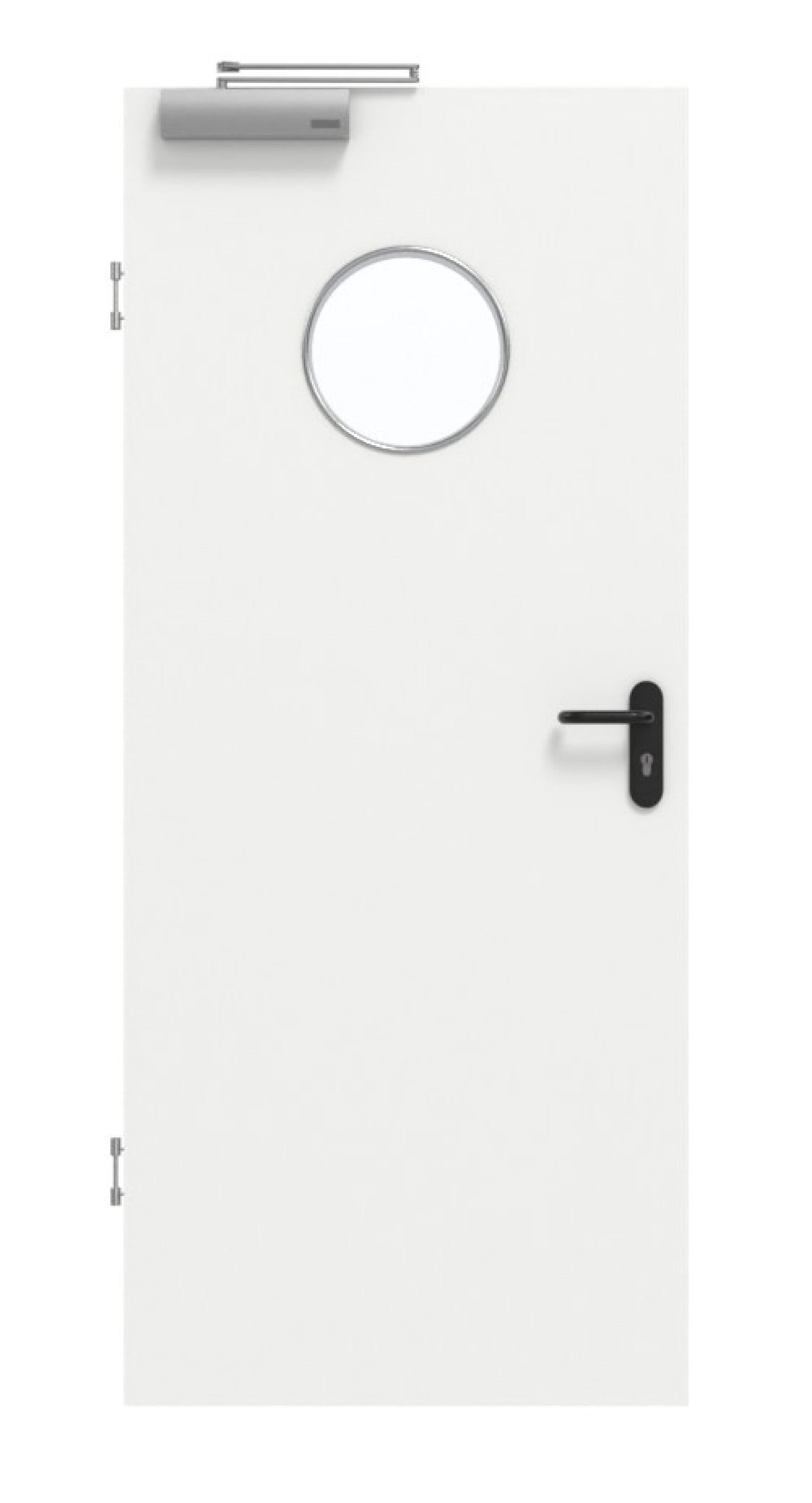 GARANT Rauchschutztür D354-60 Designer White Resopal mit Lichtausschnitt LA-12
