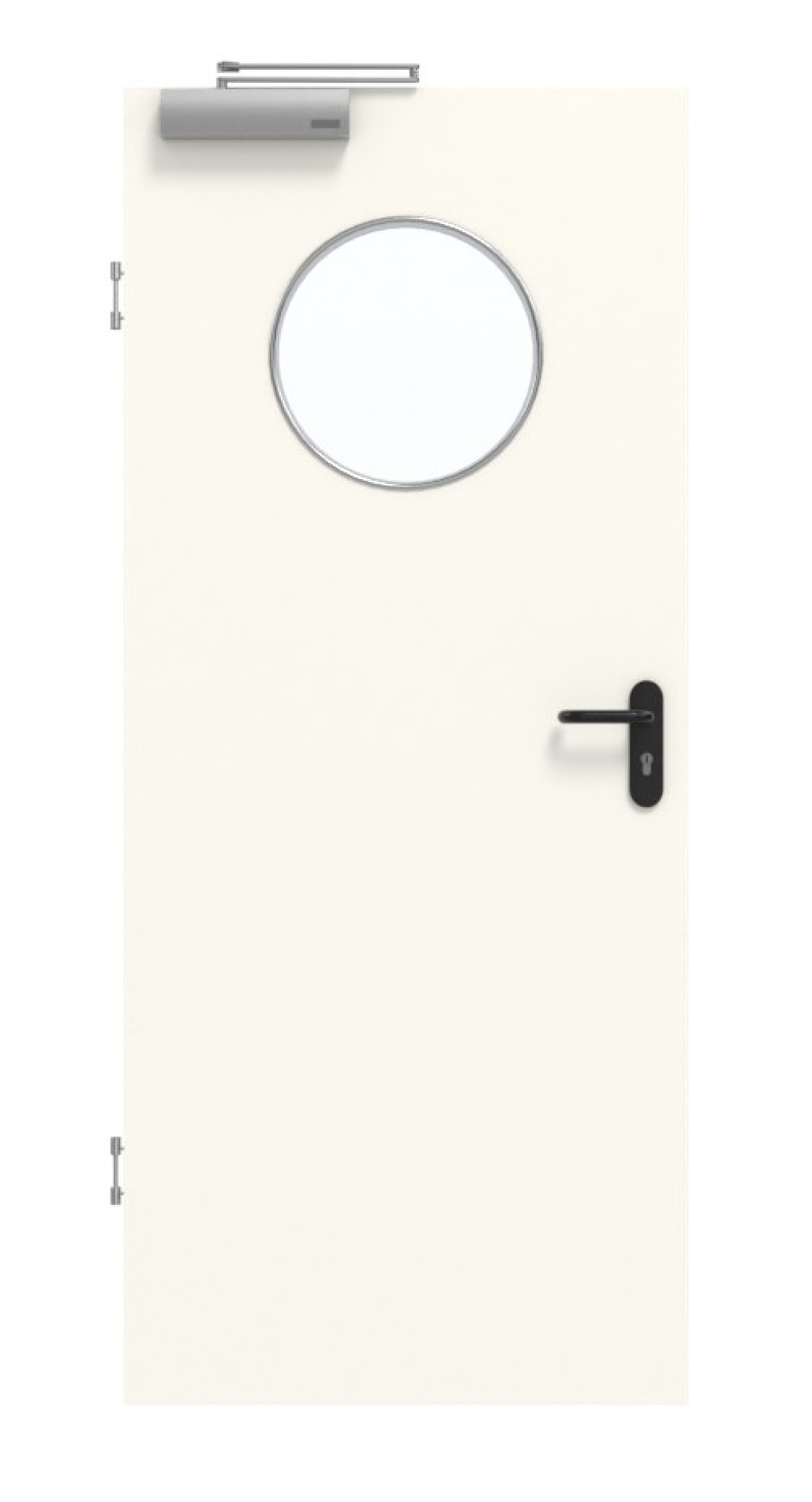 Frontansicht von GARANT Rauchschutztür 0105-60 Pearl White CePaL mit Lichtausschnitt LA-13
