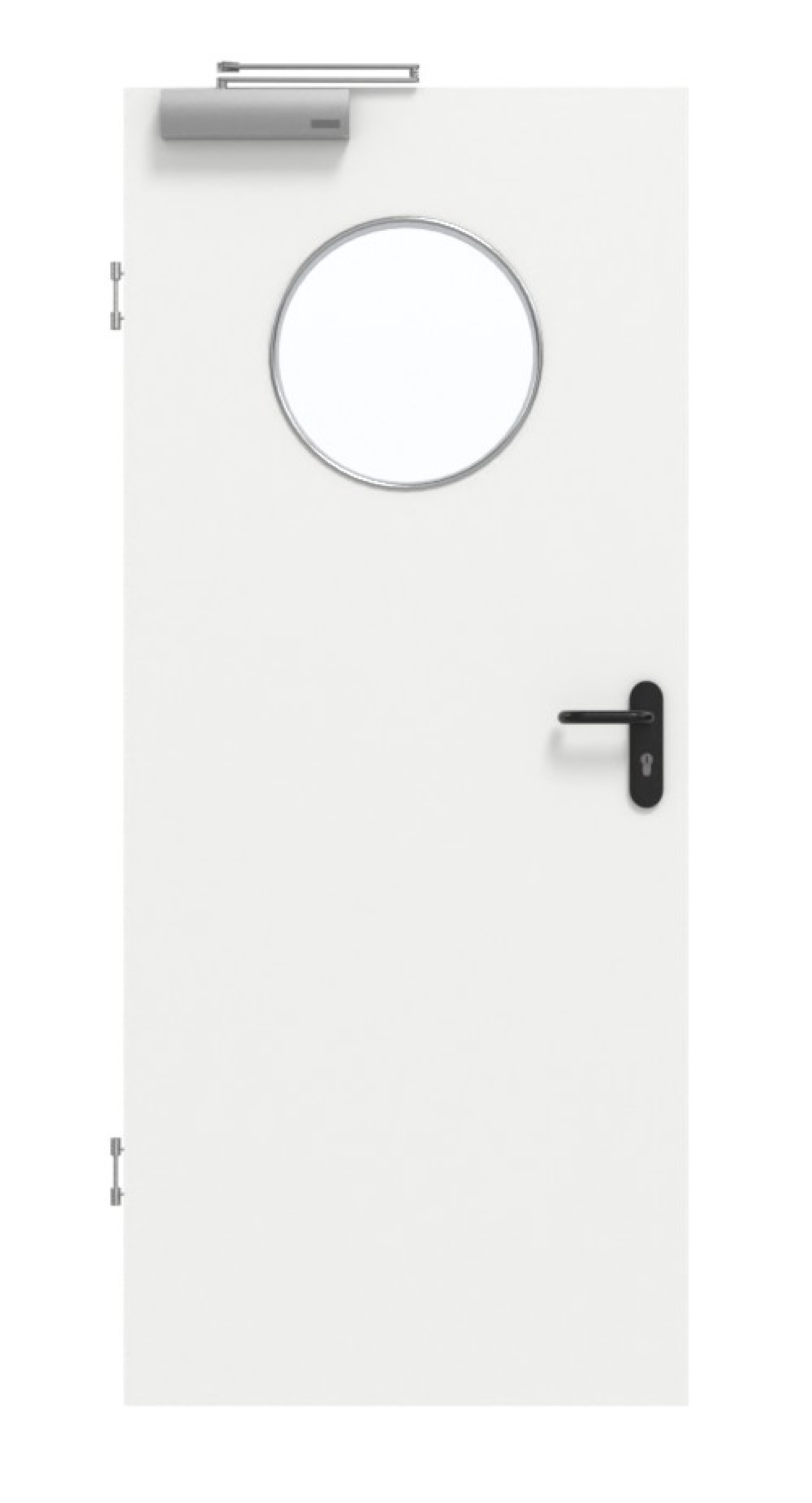 GARANT Rauchschutztür D354-60 Designer White Resopal mit Lichtausschnitt LA-13