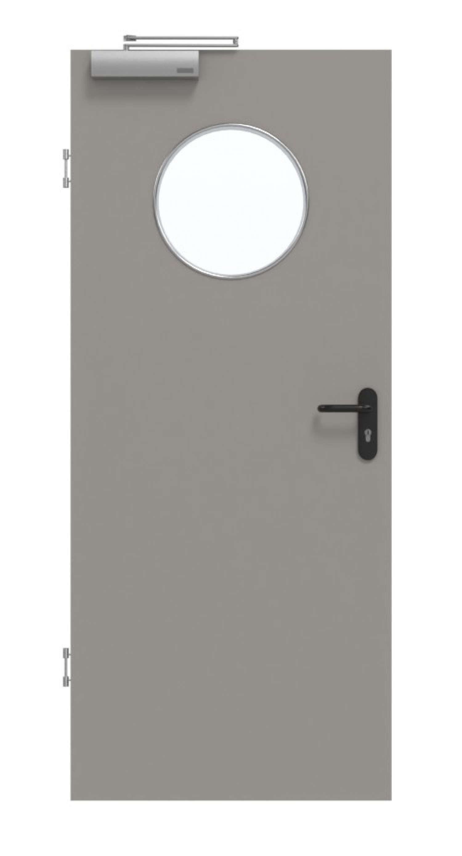 GARANT Rauchschutztür U12115SD Platingrau GHK08 mit Lichtausschnitt LA-13