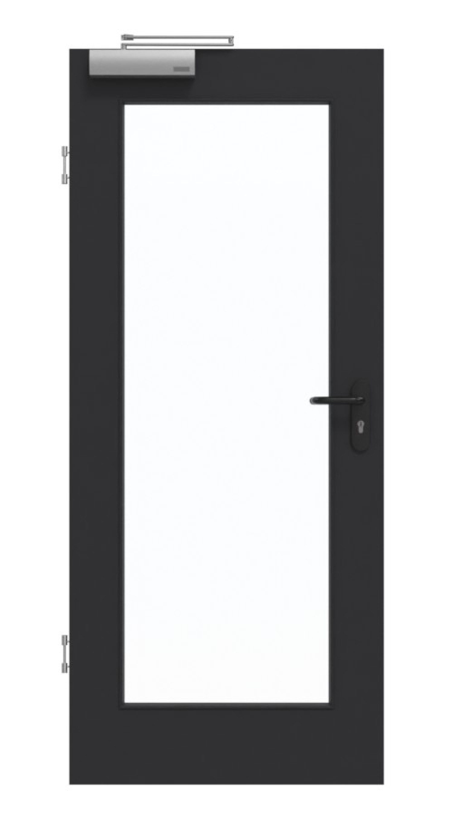 GARANT Rauchschutztür Matt RAL 9005 G-TEC mit Lichtausschnitt LA-2