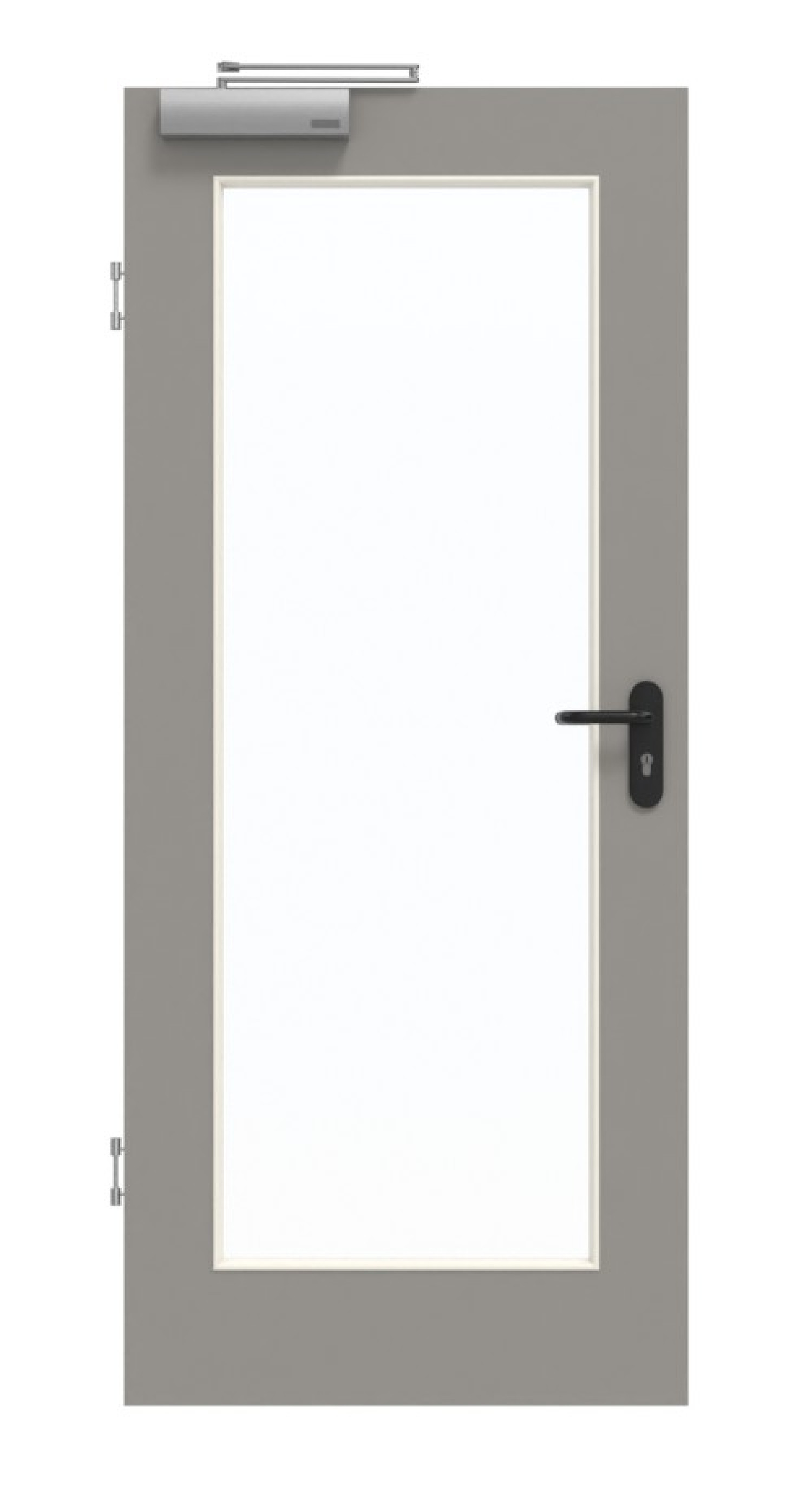 GARANT Rauchschutztür U12115SD Platingrau GHK08 mit Lichtausschnitt LA-2