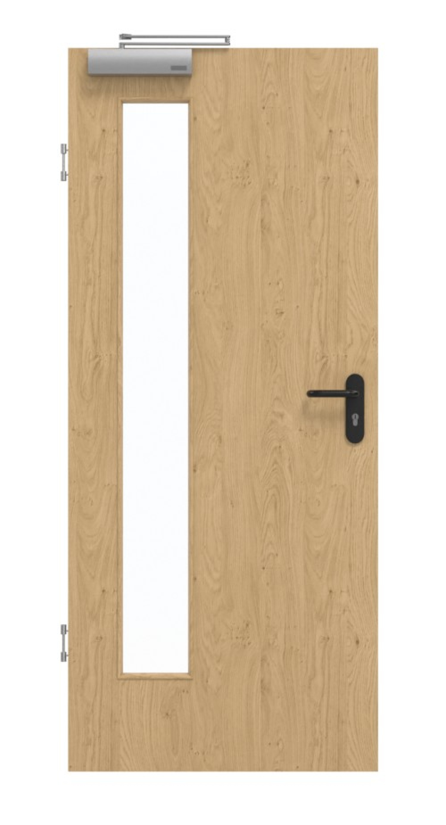 GARANT Rauchschutztür Authentic Asteiche GCK08 mit Lichtausschnitt LA-4 bandseitig