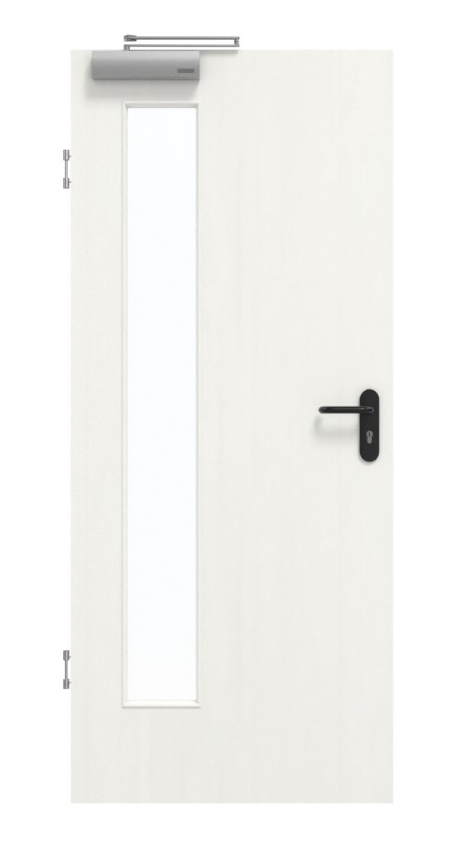 GARANT Rauchschutztür Authentic Bianco CePaL mit Lichtausschnitt LA-4 bandseitig
