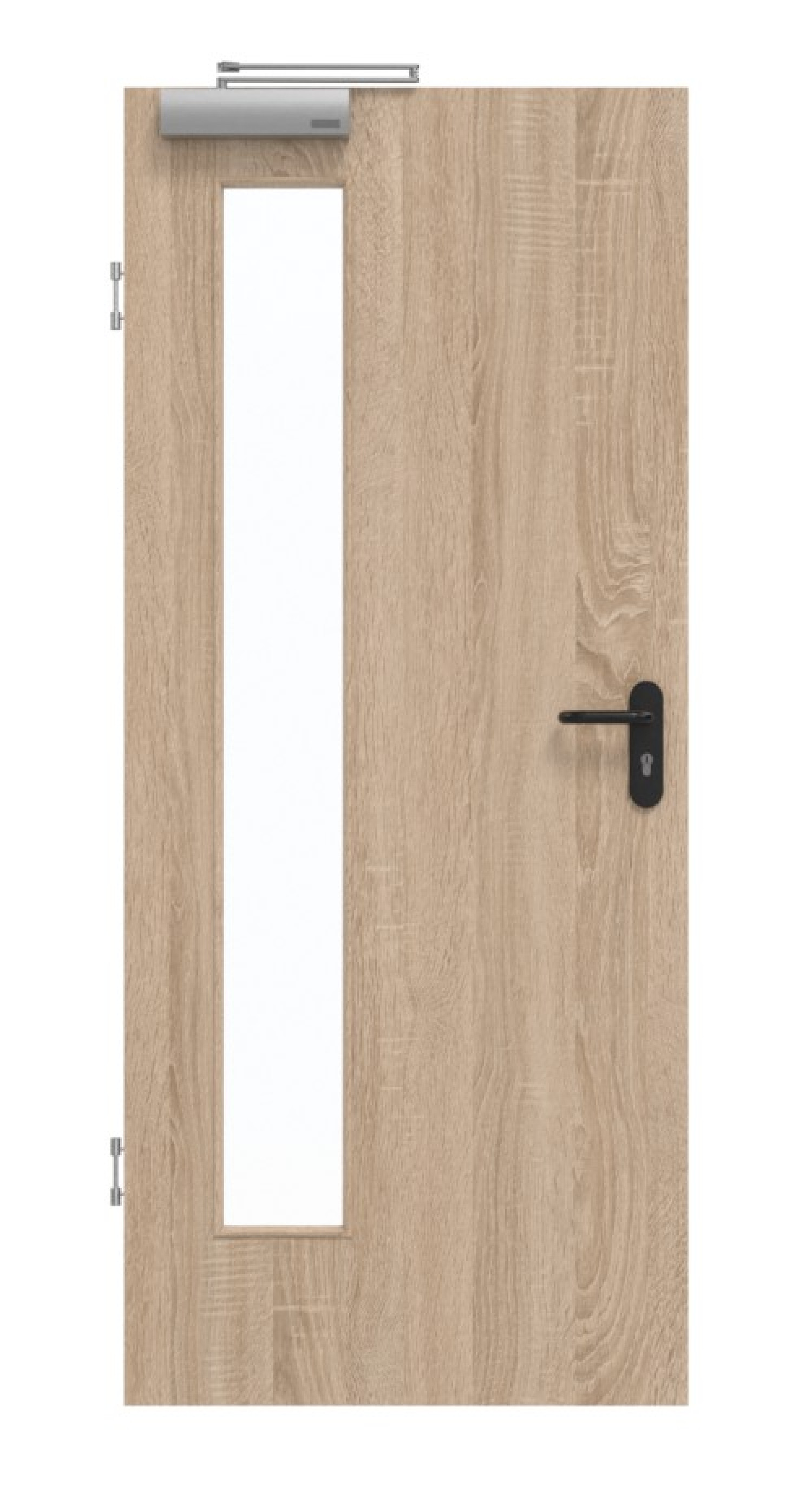GARANT Rauchschutztür Authentic Eiche GCK08 mit Lichtausschnitt LA-4 bandseitig