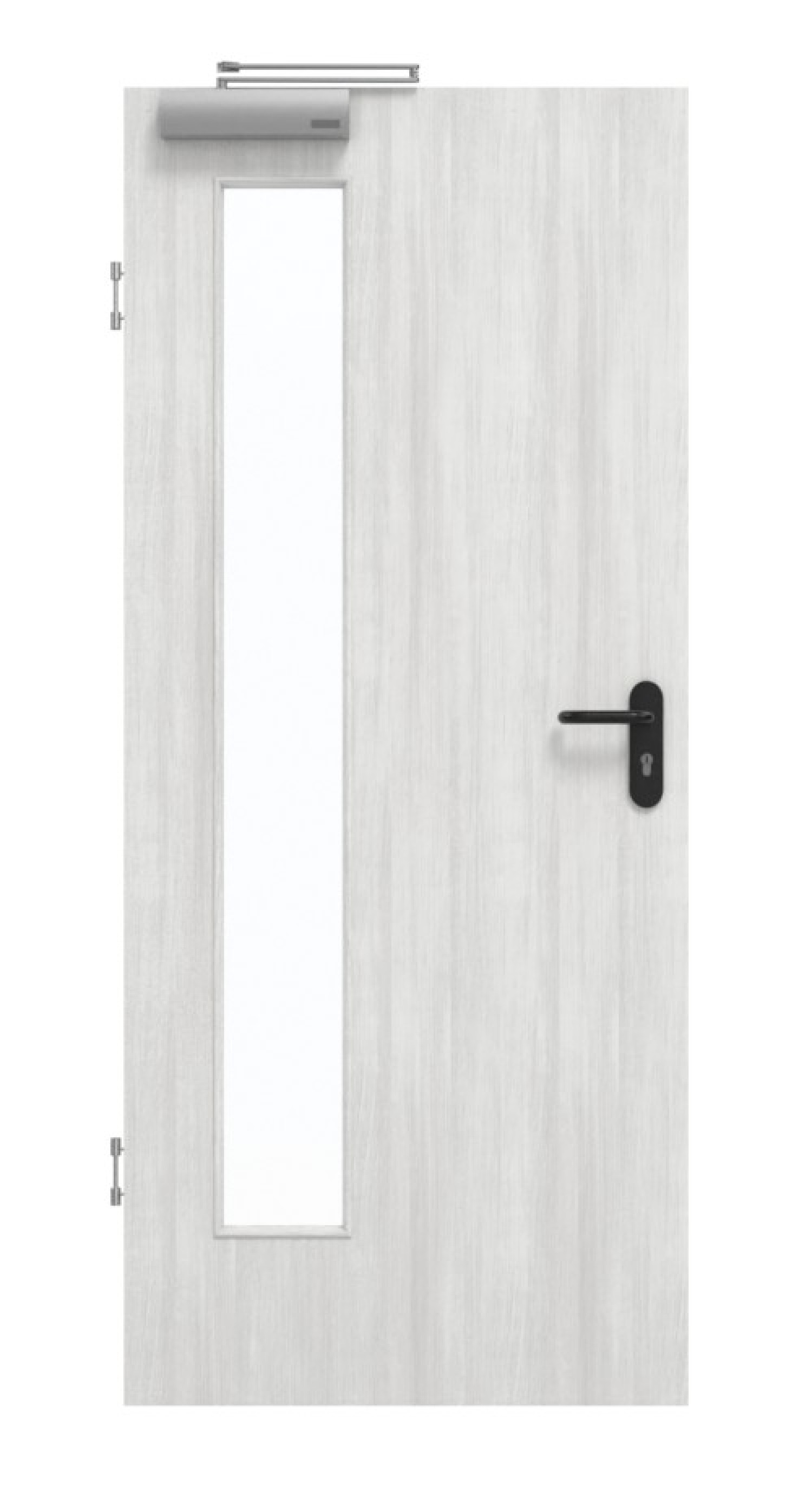 GARANT Rauchschutztür Authentic Grigio CePaL mit Lichtausschnitt LA-4 bandseitig