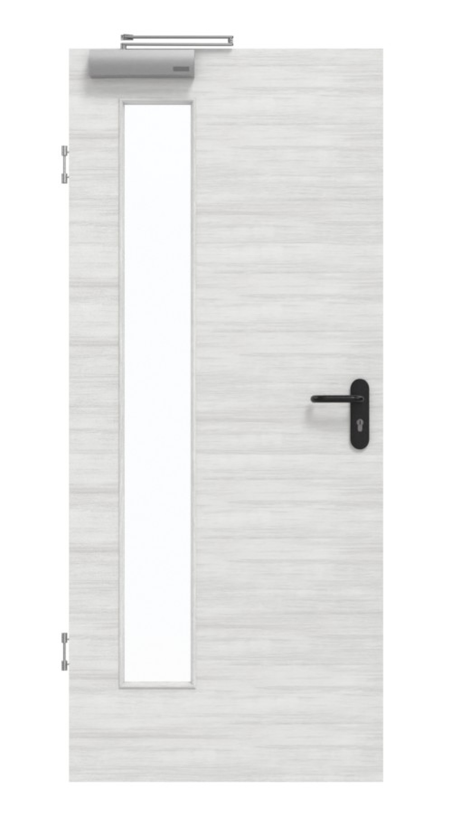 GARANT Rauchschutztür Quer Authentic Grigio GCK08 mit Lichtausschnitt LA-4 bandseitig