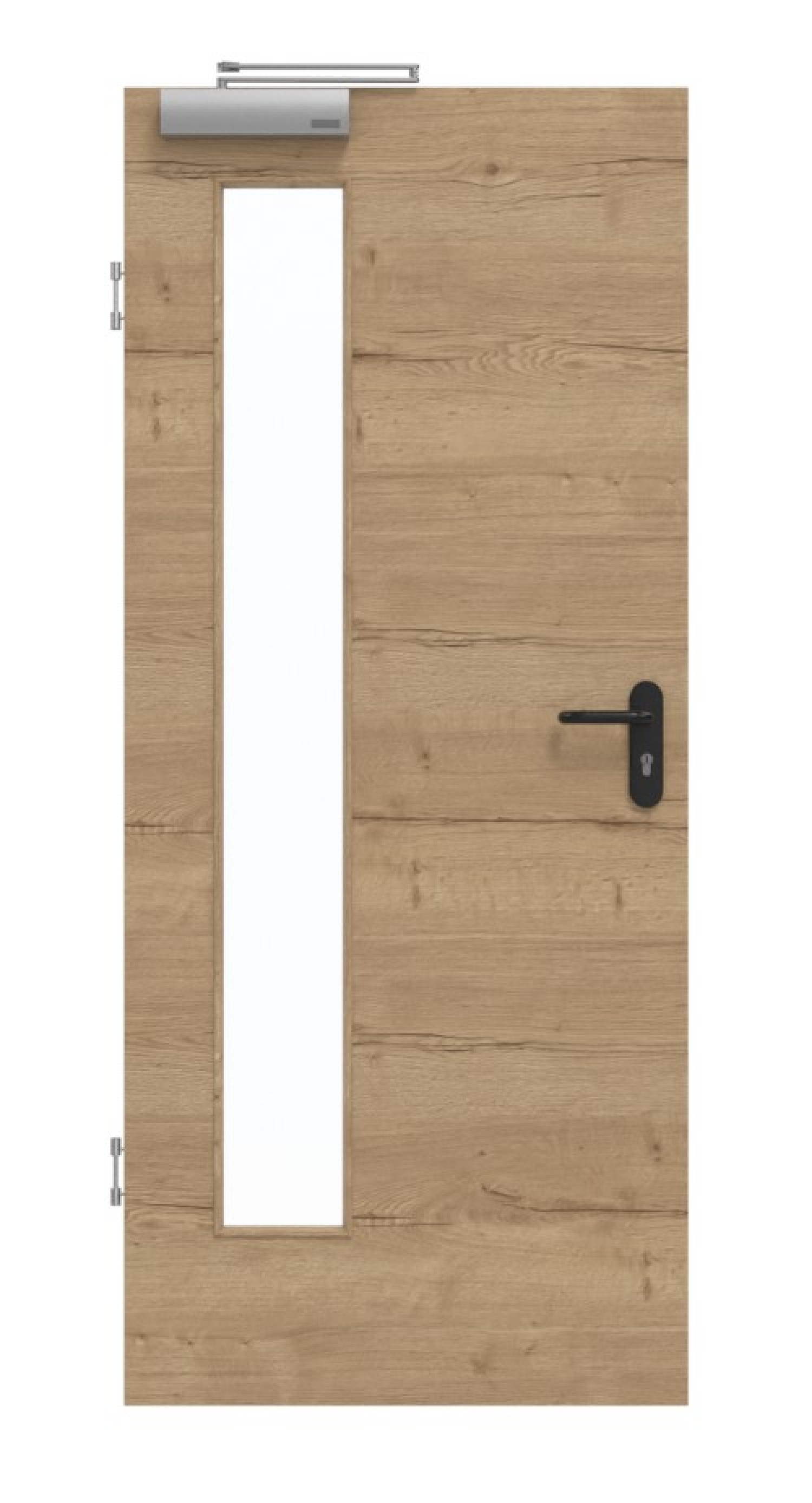 GARANT Rauchschutztür Quer Authentic Risseiche GCK08 mit Lichtausschnitt LA-4 bandseitig