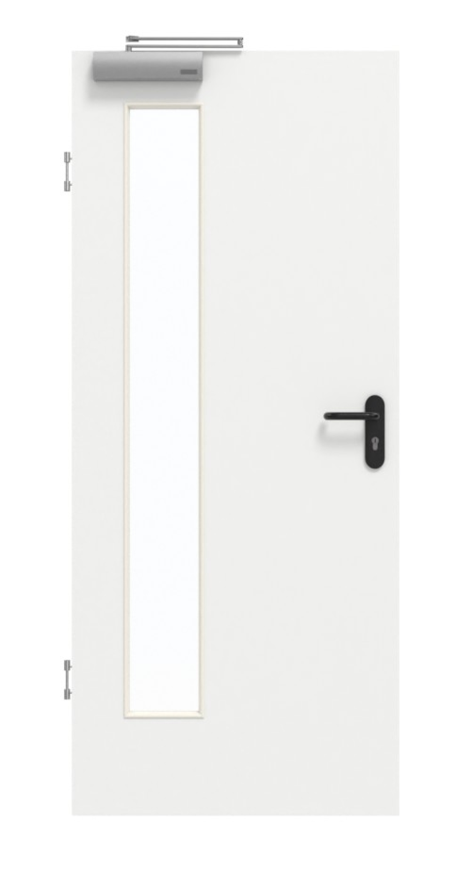 GARANT Rauchschutztür D354-60 Designer White Resopal mit Lichtausschnitt LA-4 bandseitig