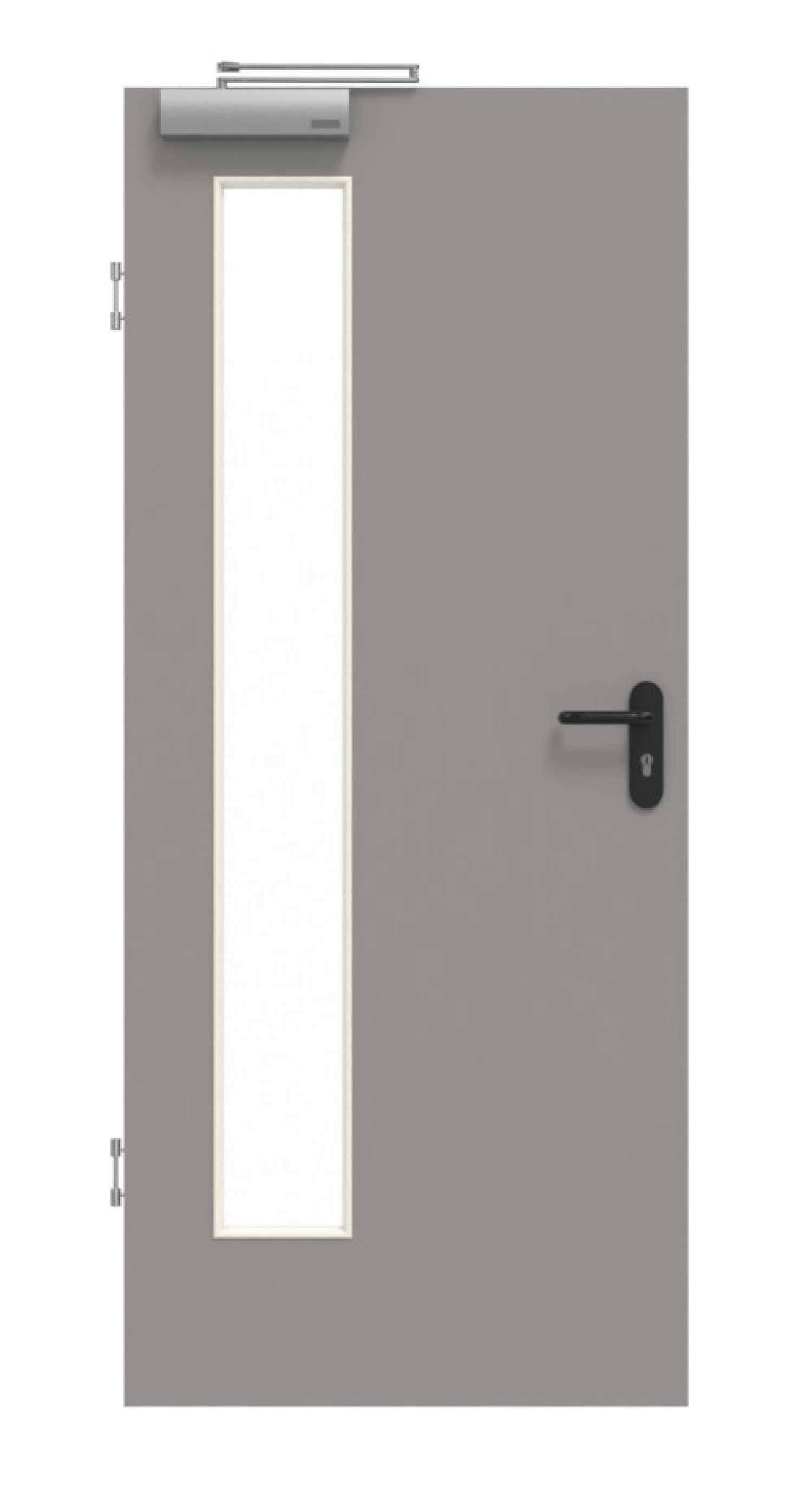 GARANT Rauchschutztür U12115SD Platingrau GHK08 mit Lichtausschnitt LA-4 bandseitig