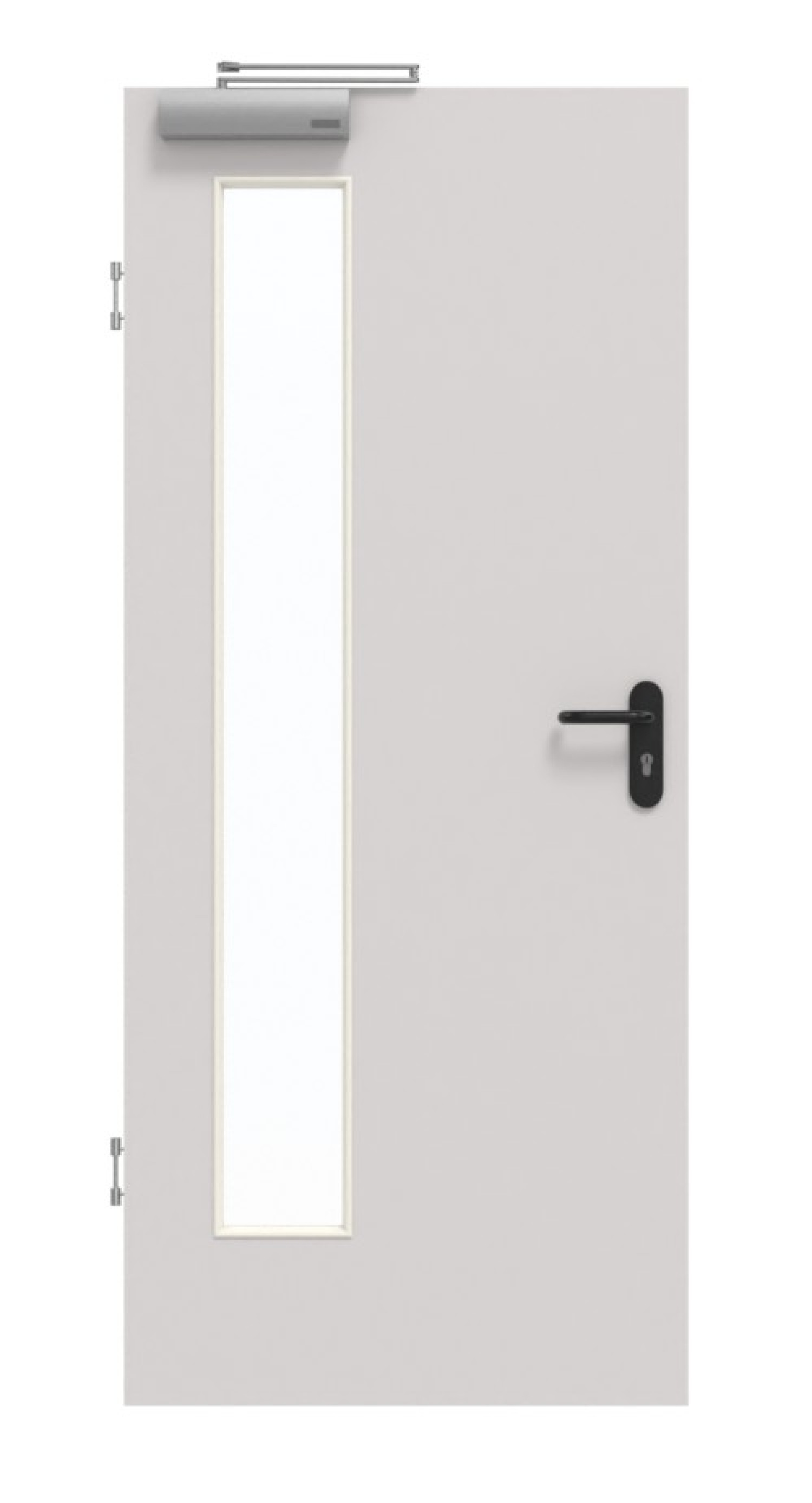 GARANT Rauchschutztür U12188SD Lichtgrau GHK08 mit Lichtausschnitt LA-4 bandseitig