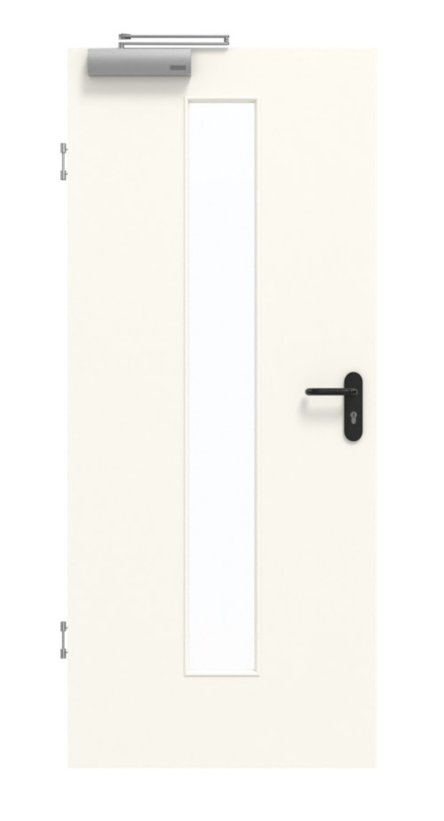 GARANT Rauchschutztür 0105-60 Pearl White CePaL mit Lichtausschnitt LA-4 mittig