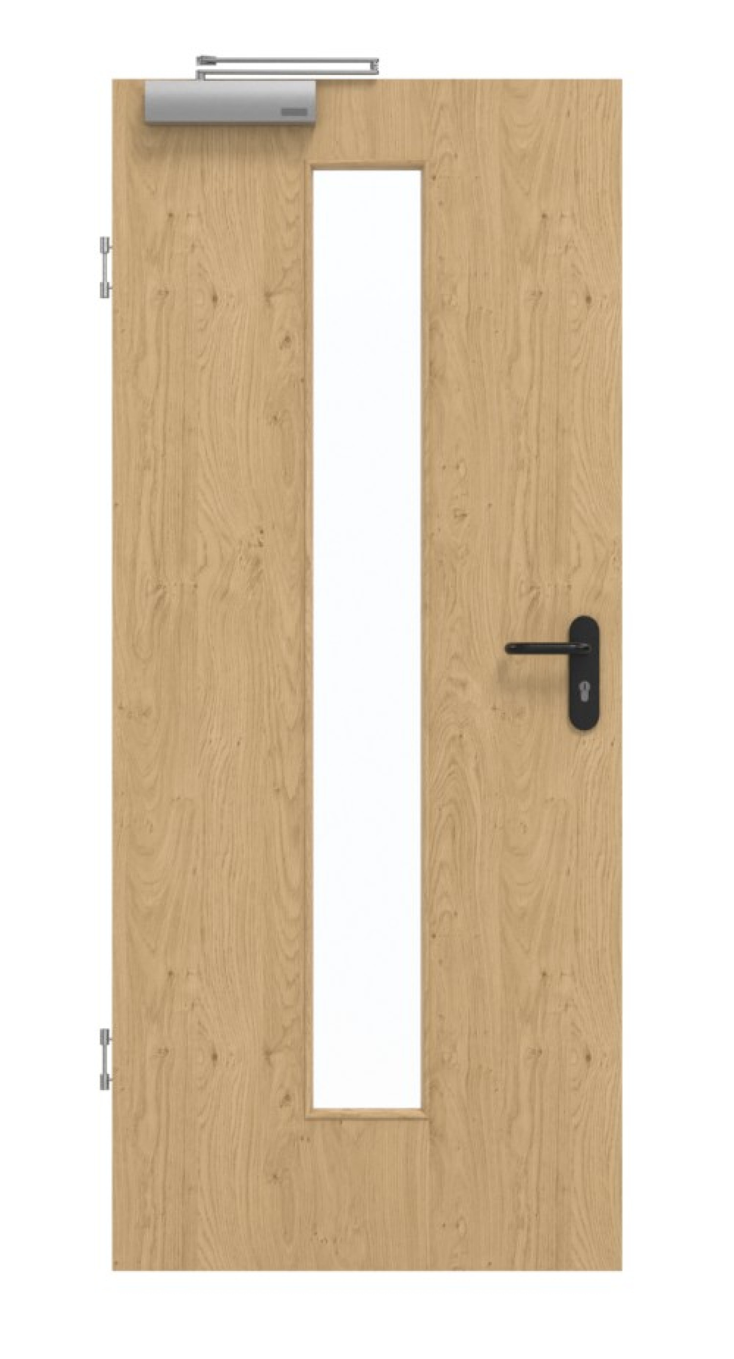 GARANT Rauchschutztür Authentic Asteiche GCK08 mit Lichtausschnitt LA-4 mittig