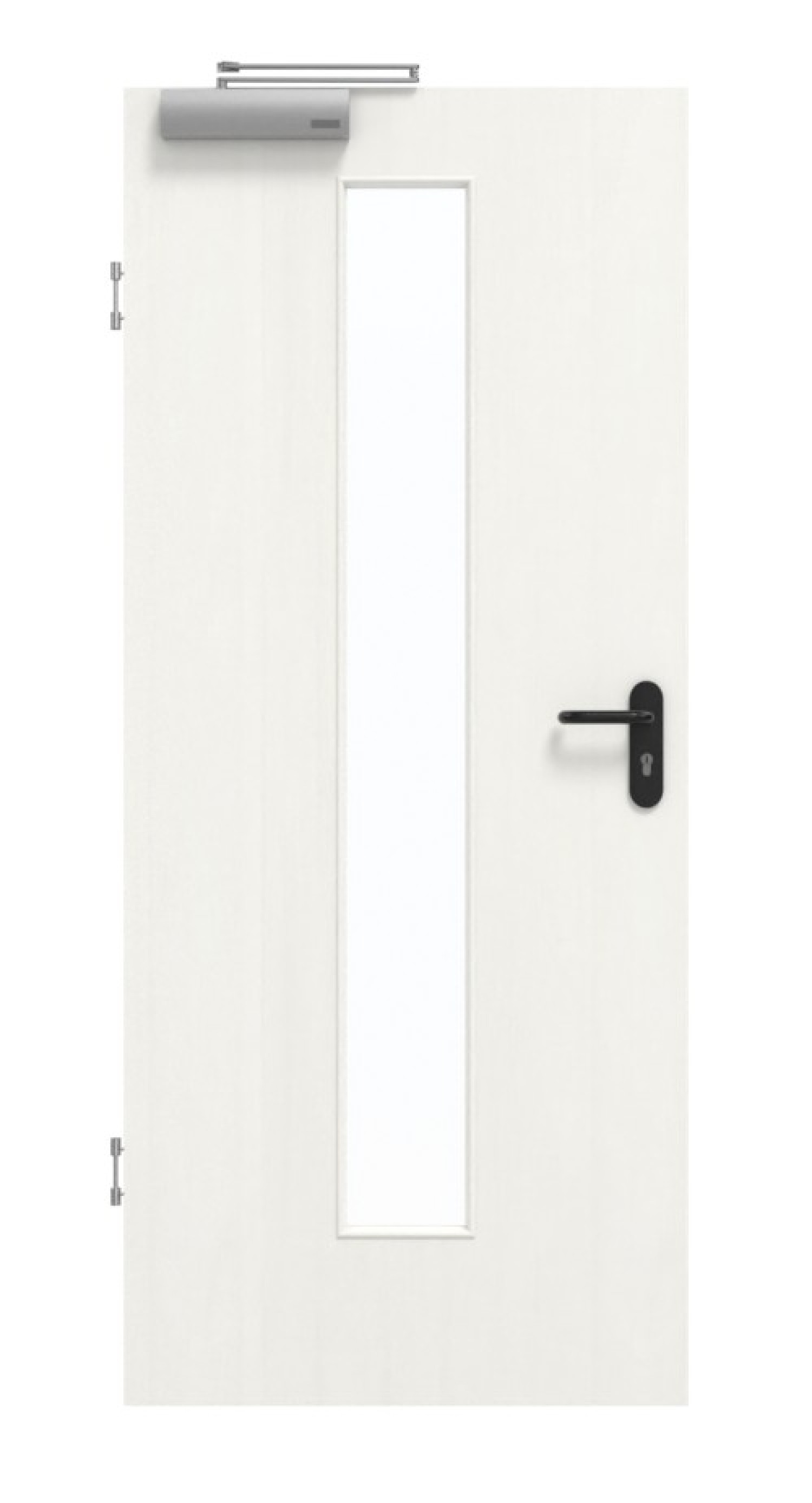 GARANT Rauchschutztür Authentic Bianco CePaL mit Lichtausschnitt LA-4 mittig
