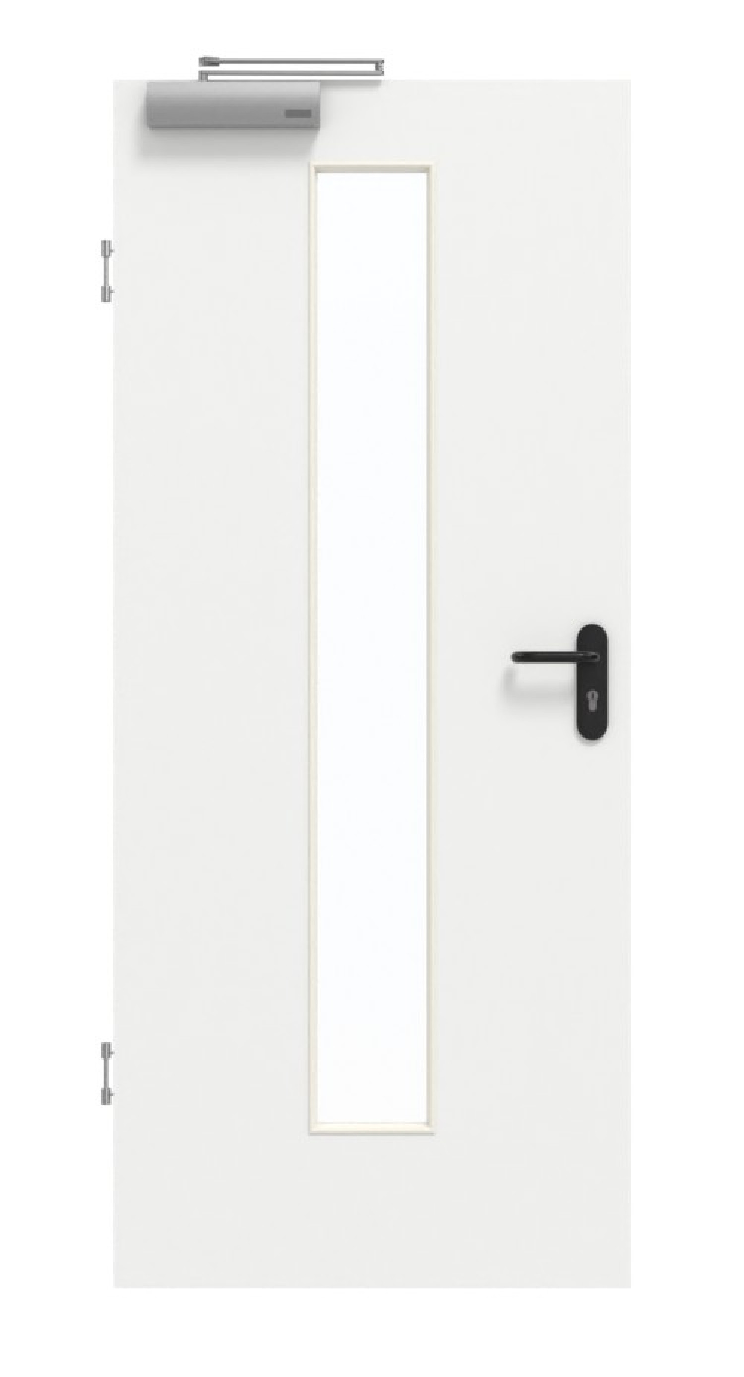 GARANT Rauchschutztür D354-60 Designer White Resopal mit Lichtausschnitt LA-4 mittig
