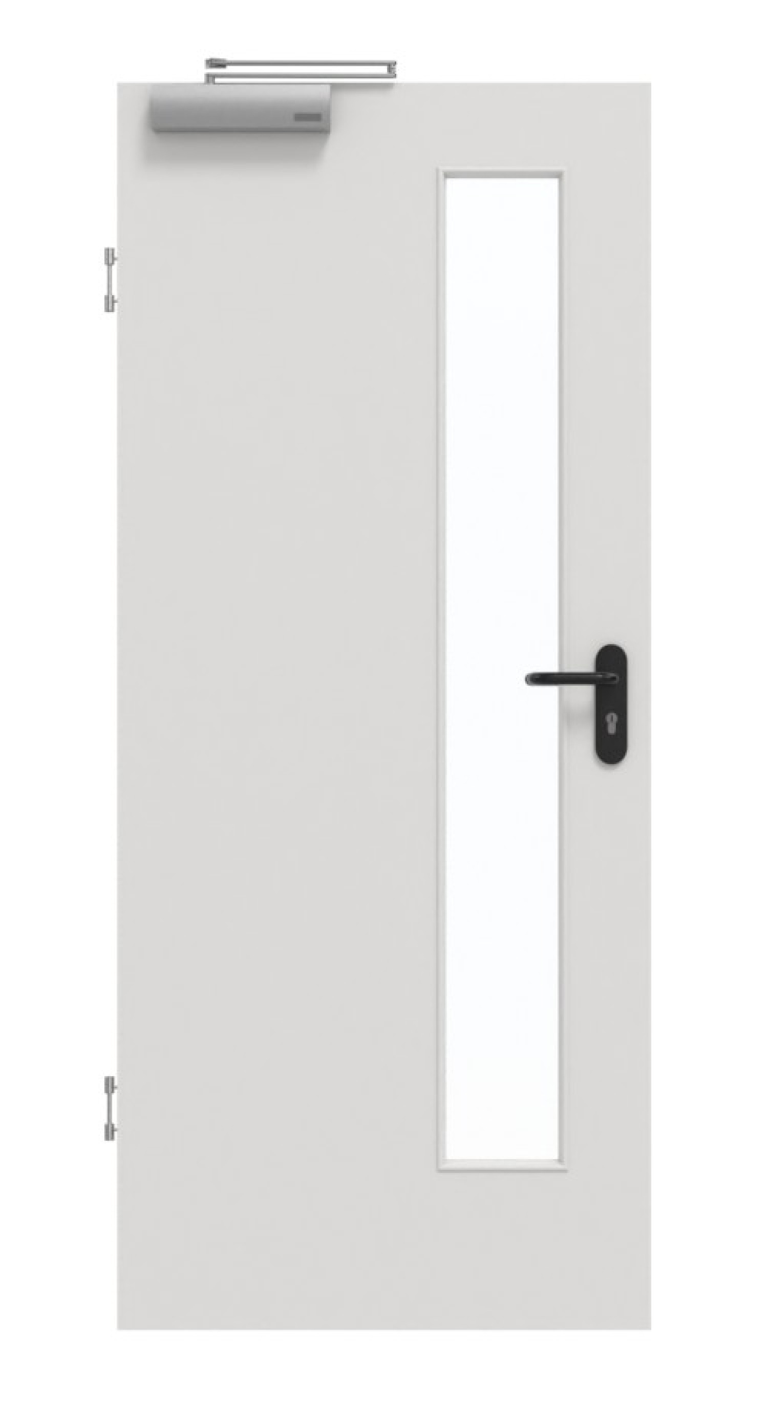 GARANT Rauchschutztür 0160-60 Silver Grey CePaL mit Lichtausschnitt LA-4 schlossseitig