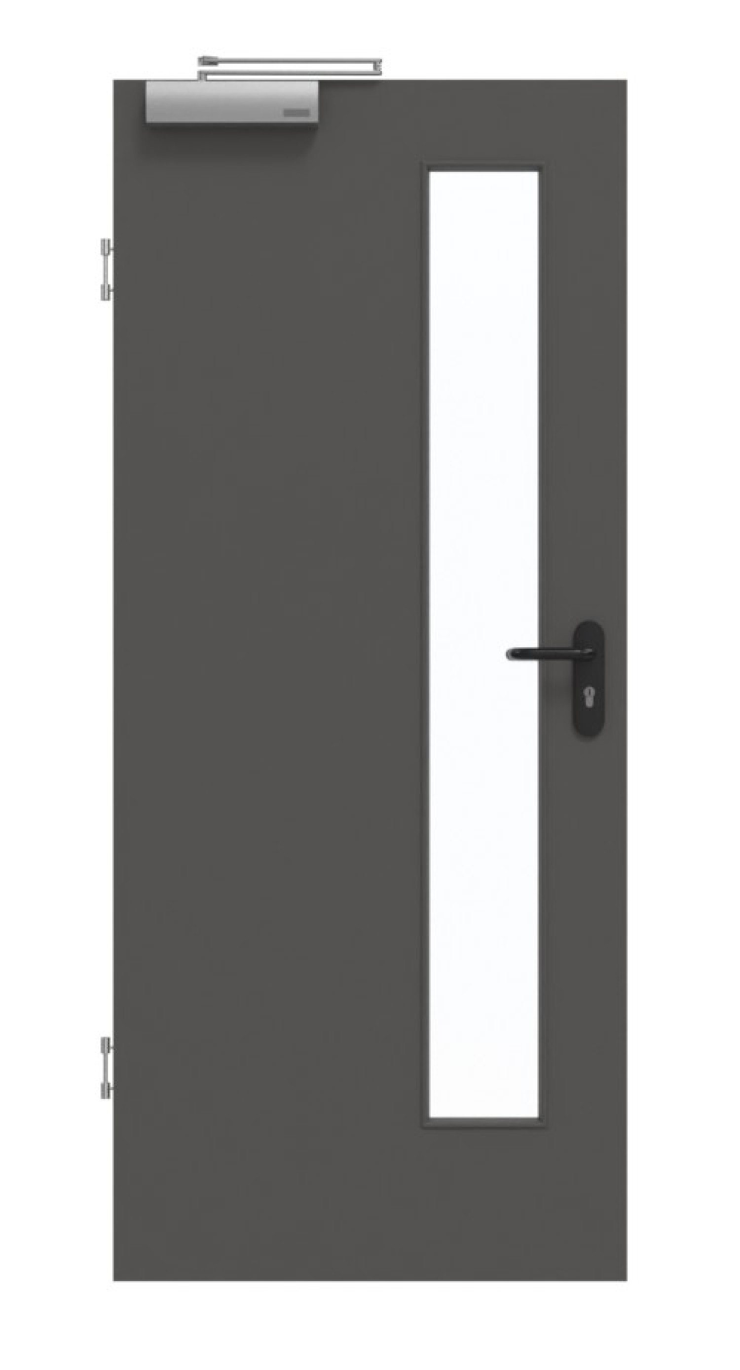GARANT Rauchschutztür 10622-60 Ebony CePaL mit Lichtausschnitt LA-4 schlossseitig