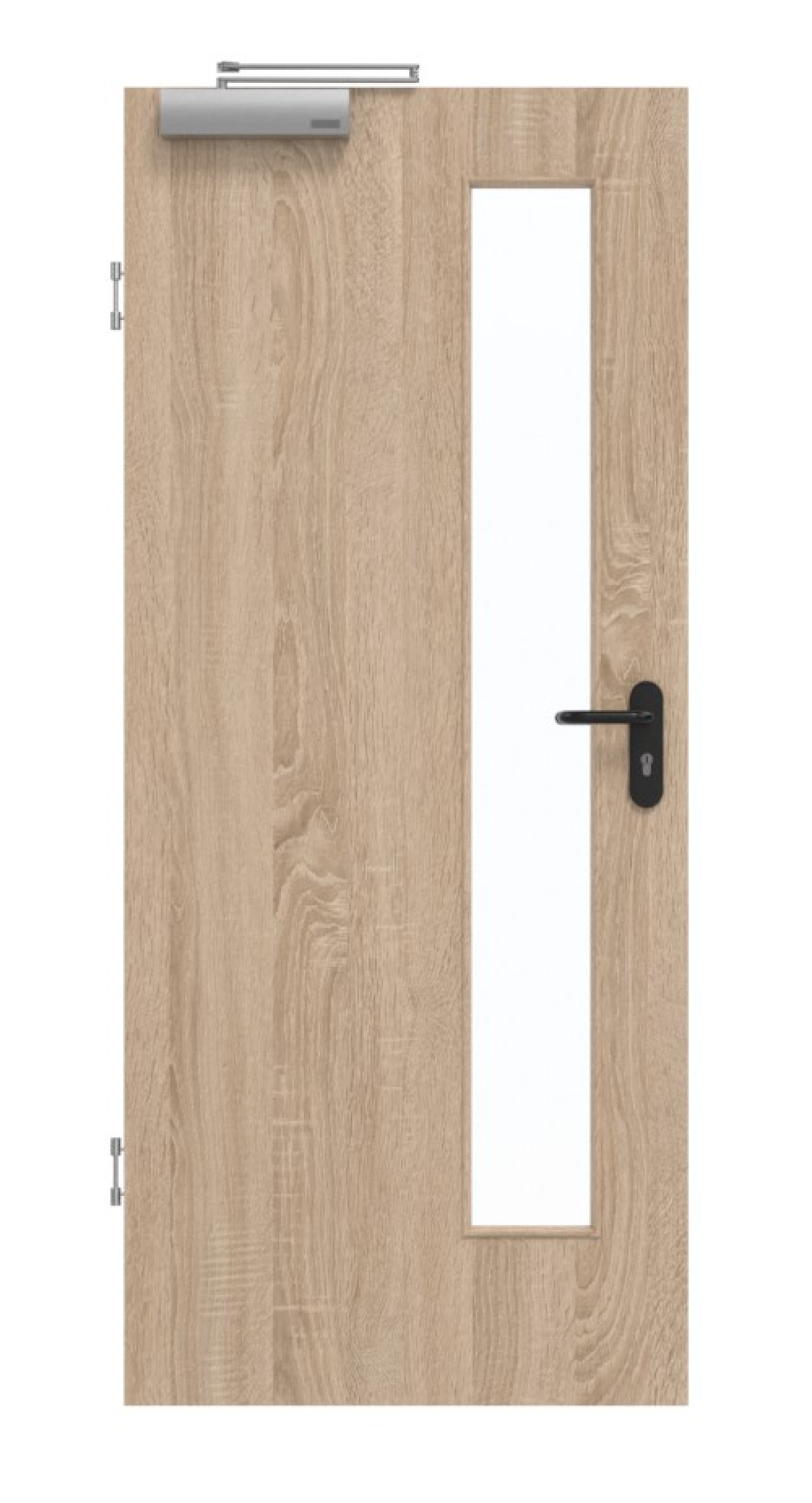 GARANT Rauchschutztür Authentic Eiche GCK08 mit Lichtausschnitt LA-4 schlossseitig