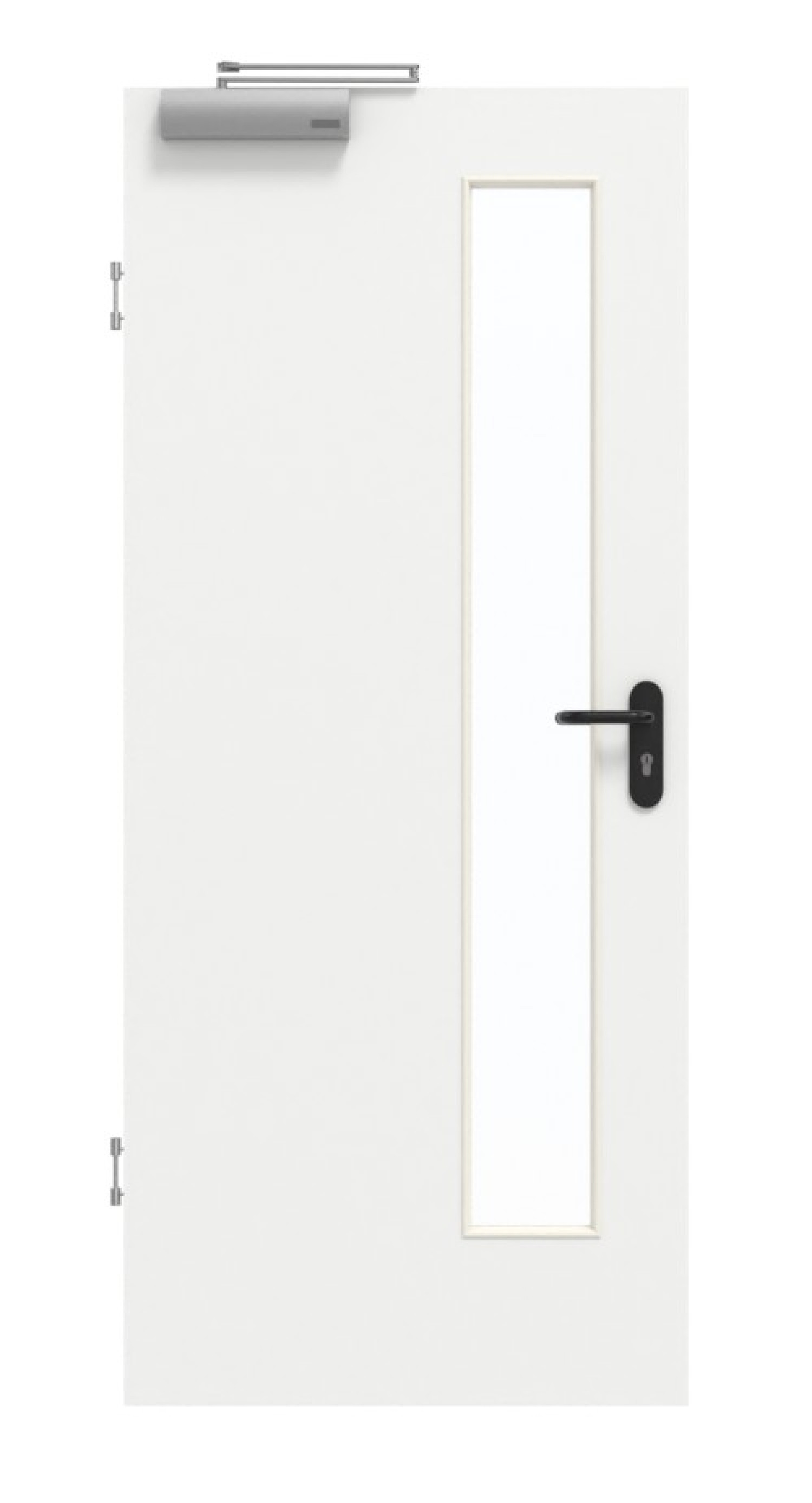 GARANT Rauchschutztür D354-60 Designer White Resopal mit Lichtausschnitt LA-4 schlossseitig