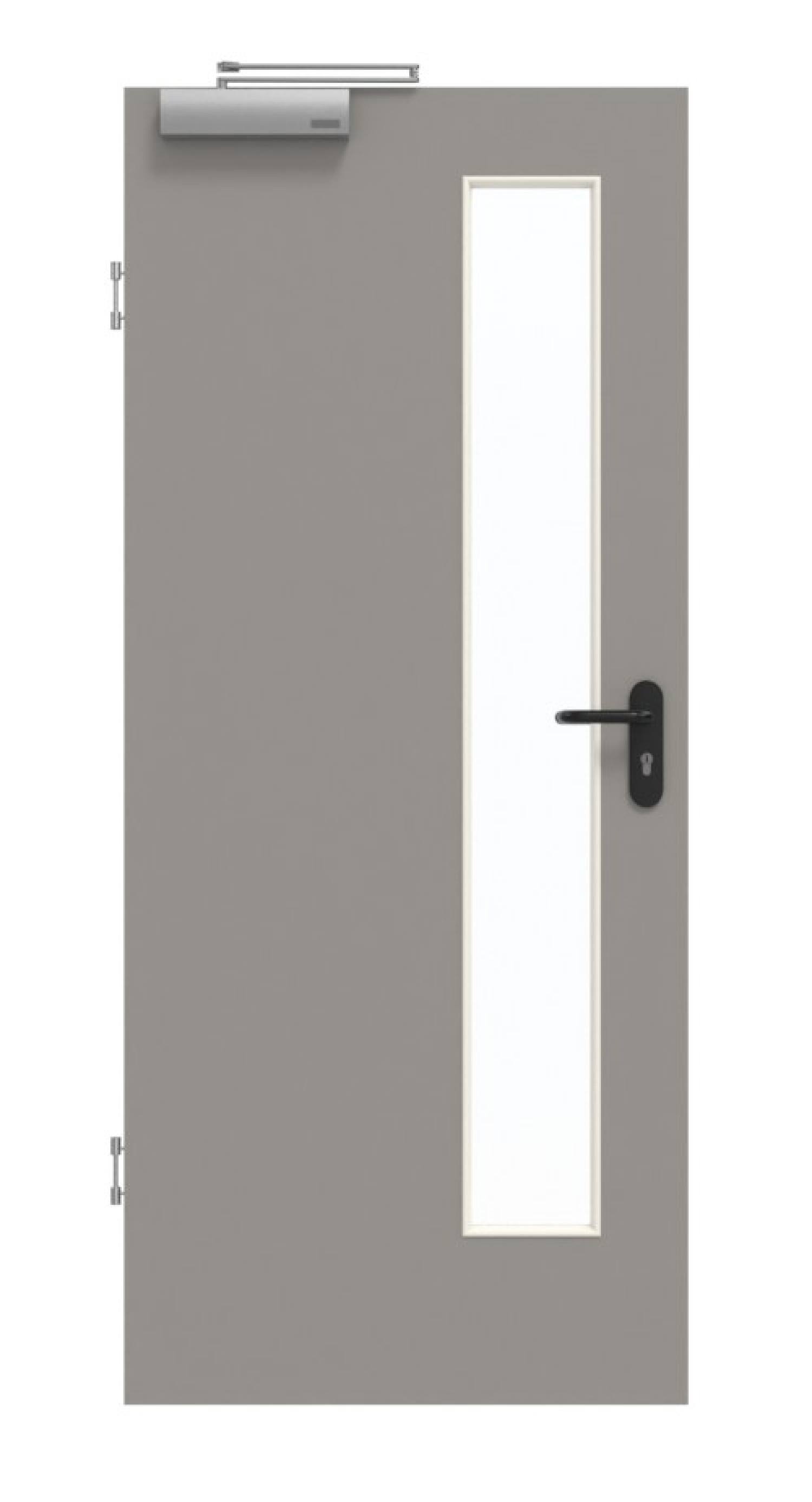 GARANT Rauchschutztür U12115SD Platingrau GHK08 mit Lichtausschnitt LA-4 schlossseitig