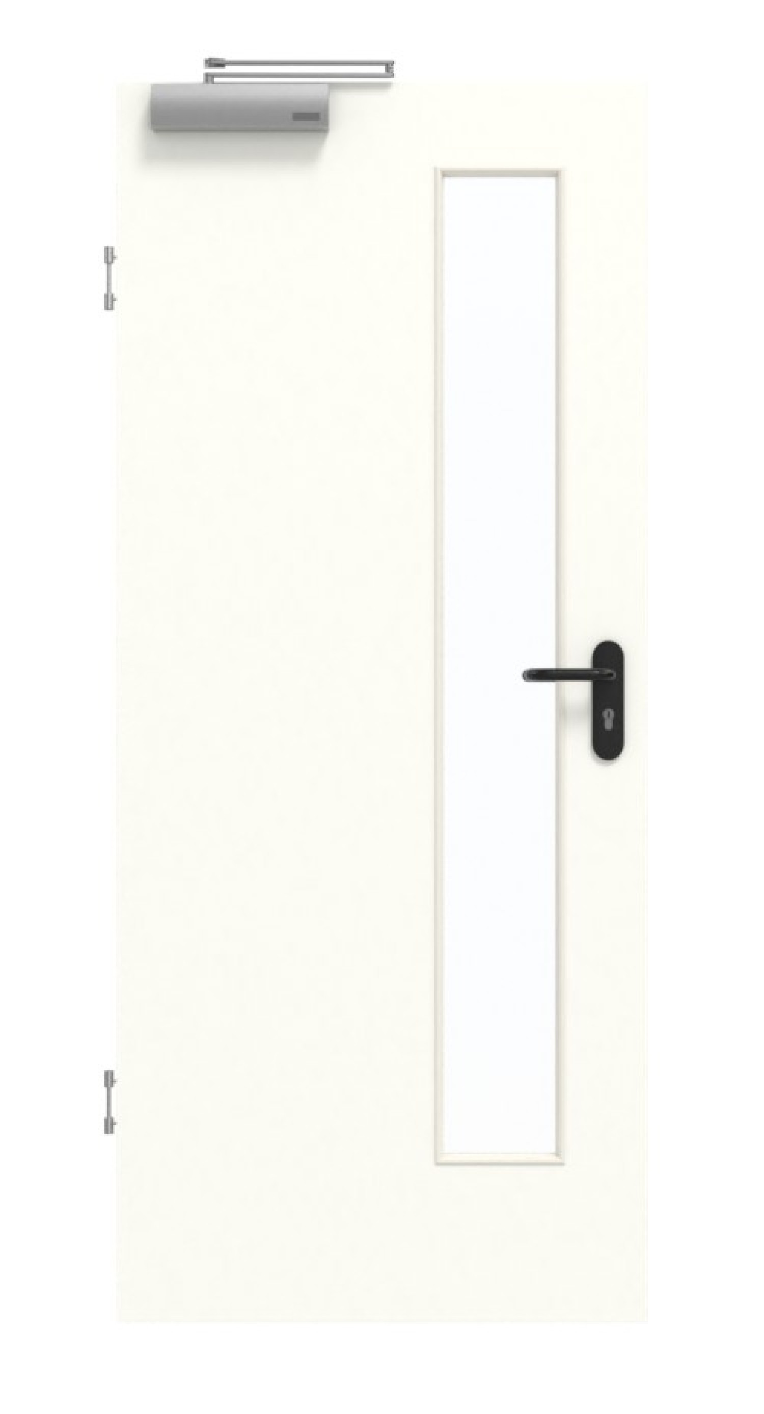 GARANT Rauchschutztür W1000ST3 Premium Weiß GHK08 mit Lichtausschnitt LA-4 schlossseitig
