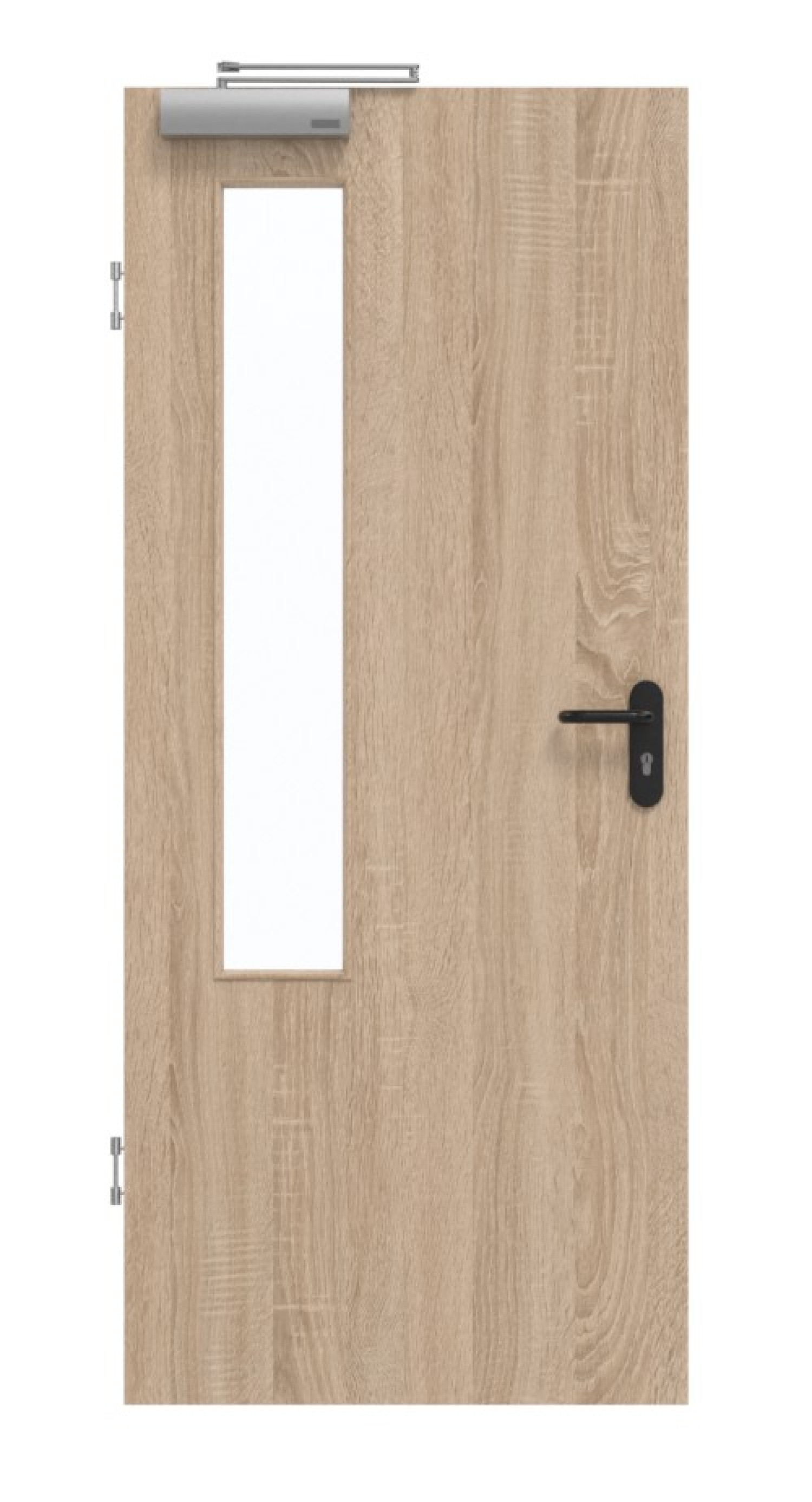 GARANT Rauchschutztür Authentic Eiche GCK08 mit Lichtausschnitt LA-5 bandseitig