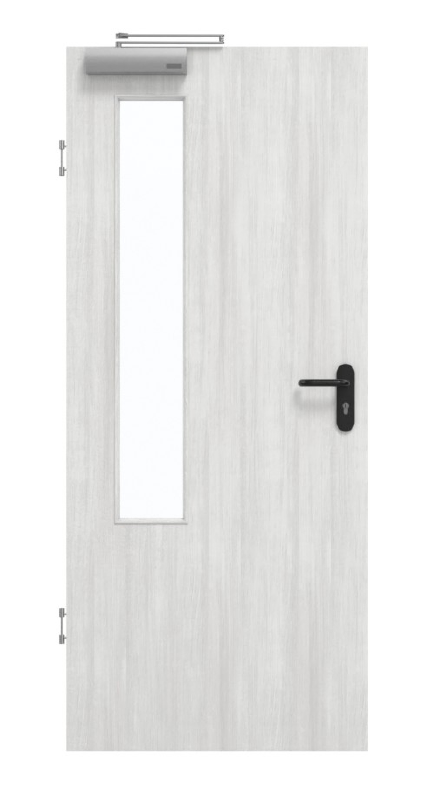 GARANT Rauchschutztür Authentic Grigio CePaL mit Lichtausschnitt LA-5 bandseitig