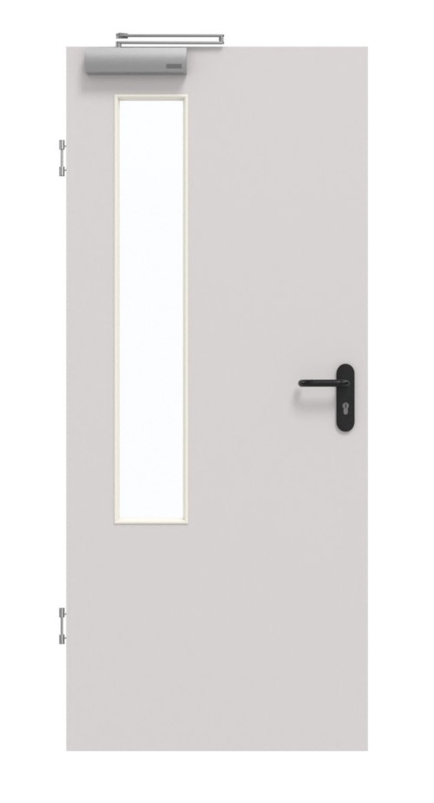 GARANT Rauchschutztür U12188SD Lichtgrau GHK08 mit Lichtausschnitt LA-5 bandseitig