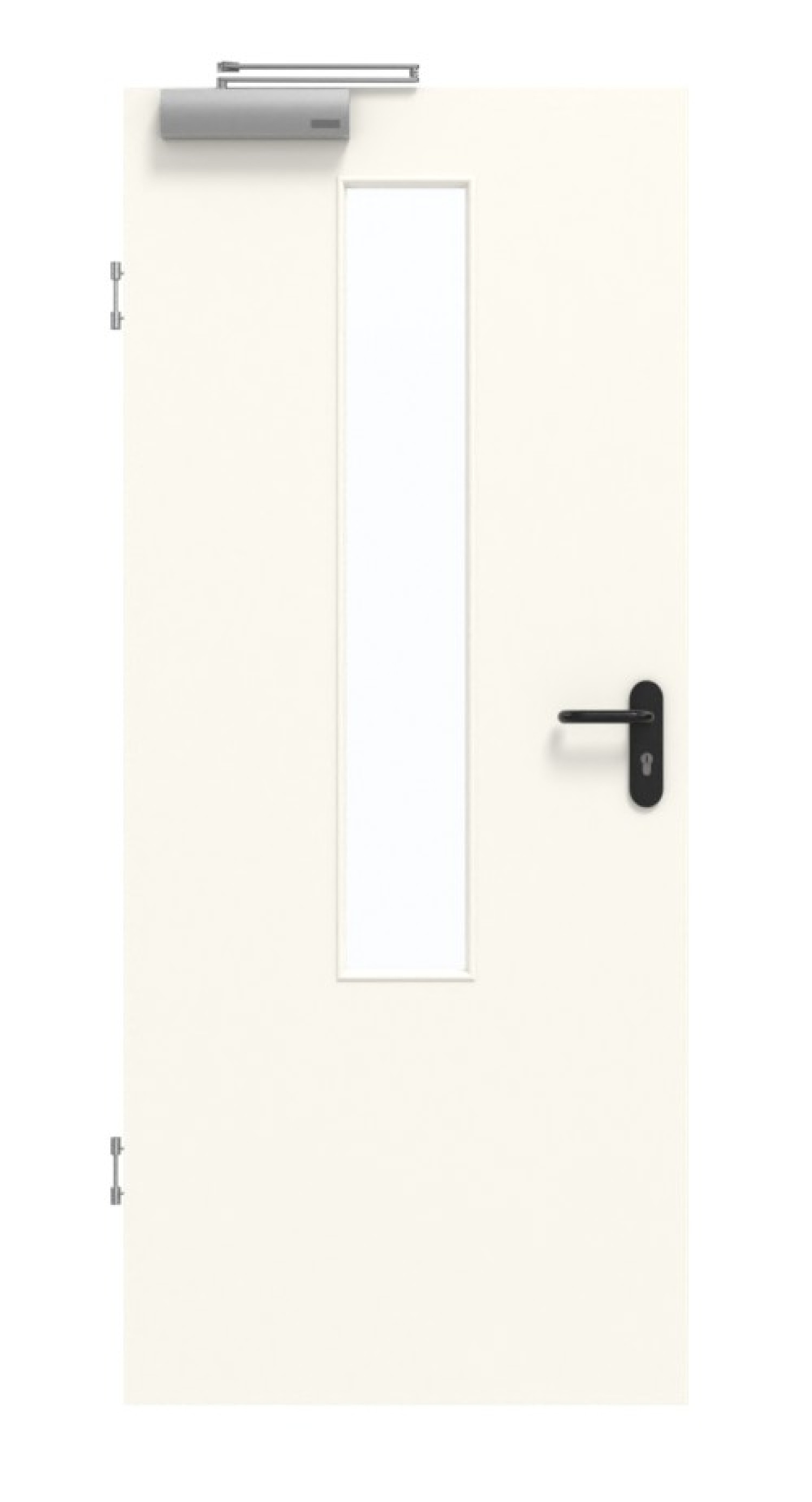 GARANT Rauchschutztür 0105-60 Pearl White CePaL mit Lichtausschnitt LA-5 mittig