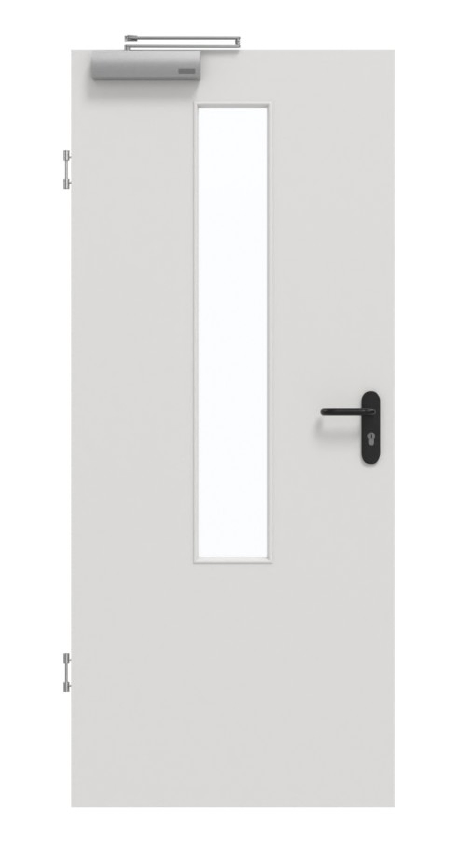 GARANT Rauchschutztür 0160-60 Silver Grey CePaL mit Lichtausschnitt LA-5 mittig