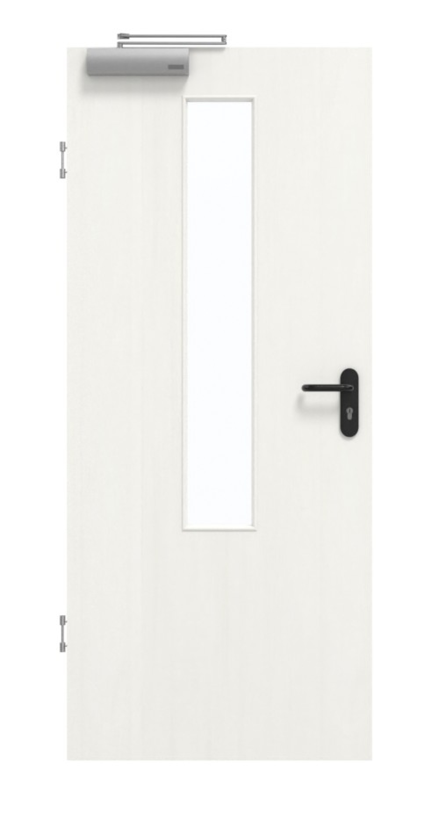 GARANT Rauchschutztür Authentic Bianco CePaL mit Lichtausschnitt LA-5 mittig
