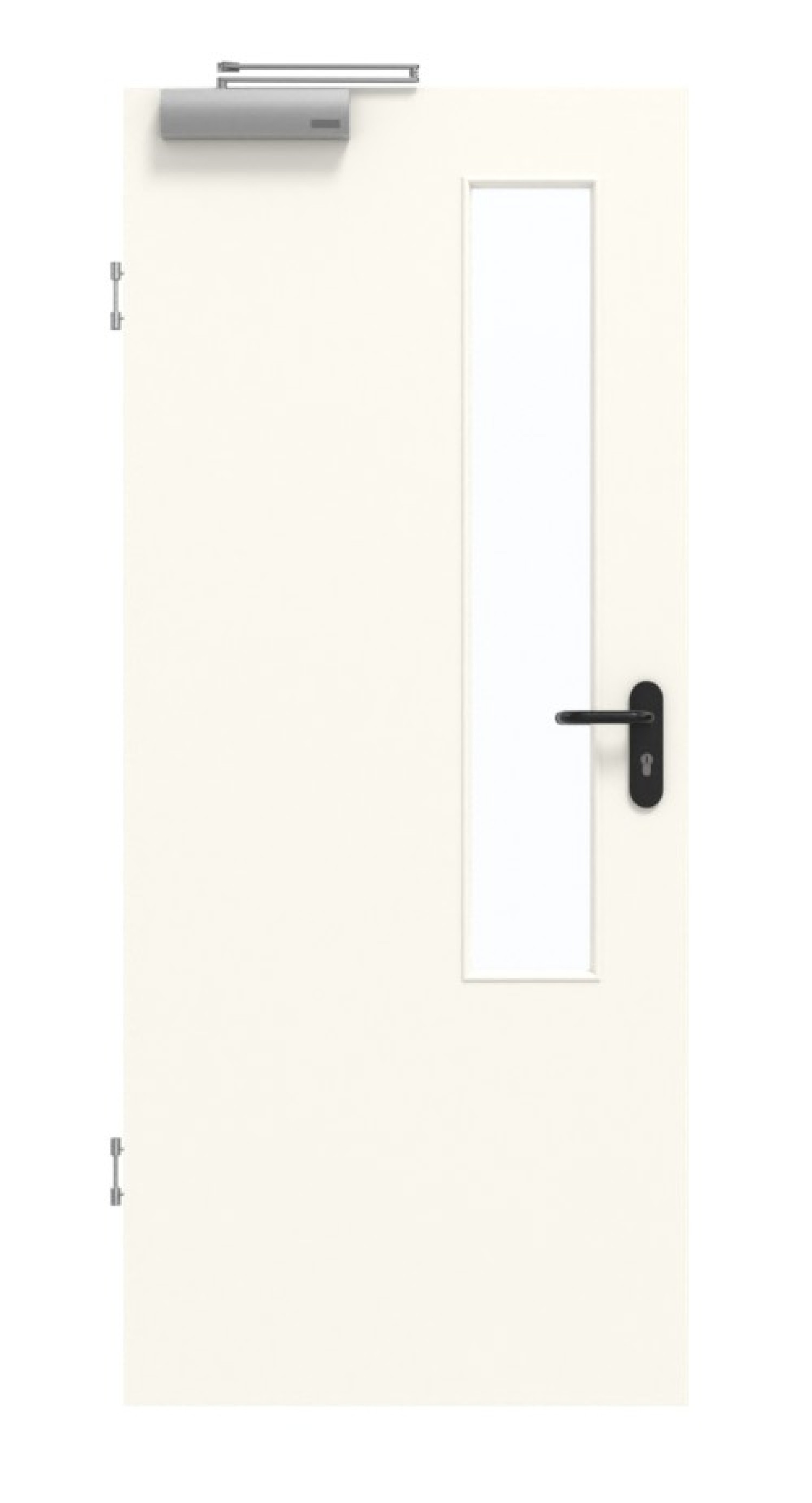 GARANT Rauchschutztür 0105-60 Pearl White CePaL mit Lichtausschnitt LA-5 schlossseitig