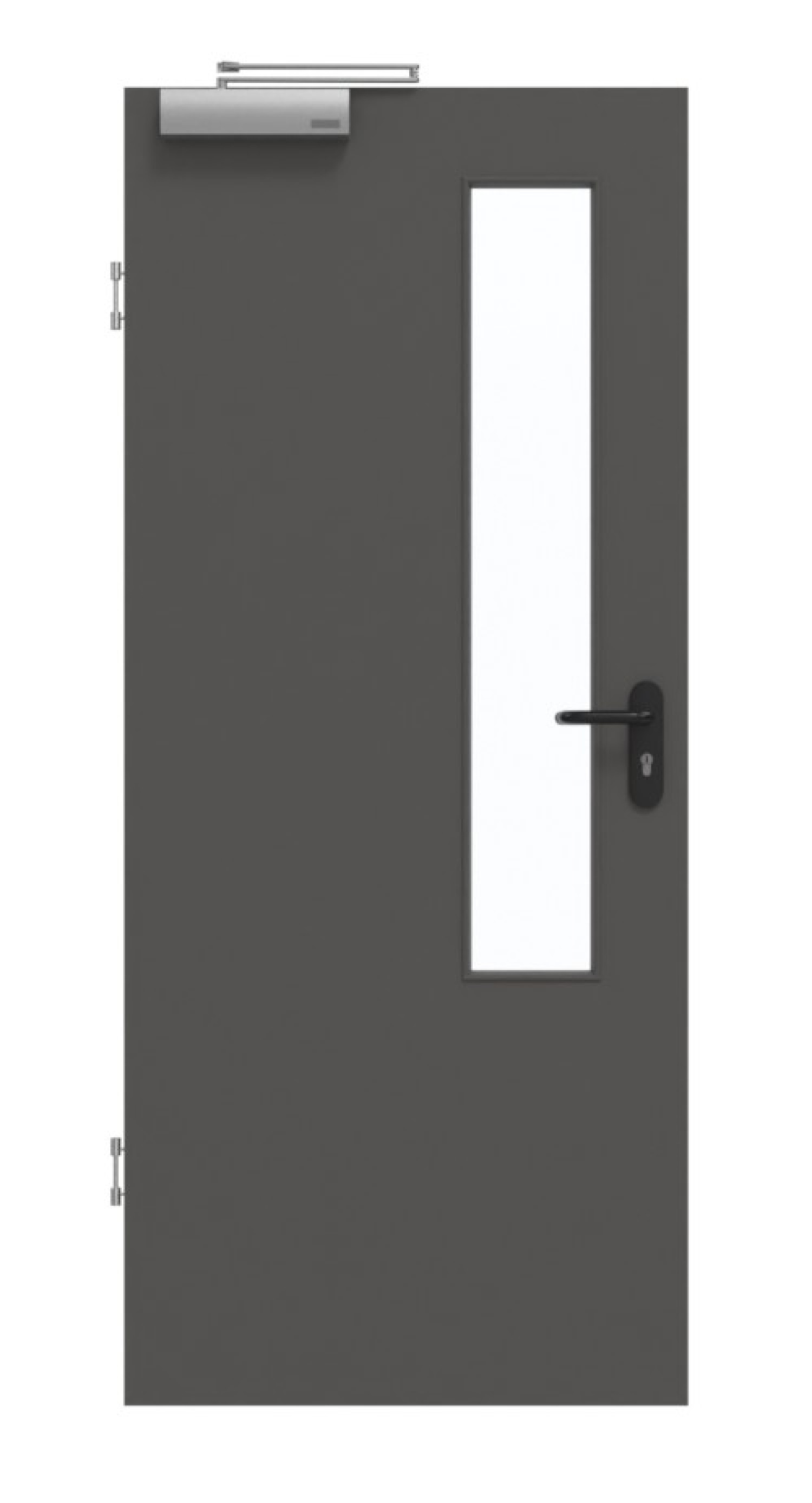 GARANT Rauchschutztür 10622-60 Ebony CePaL mit Lichtausschnitt LA-5 schlossseitig