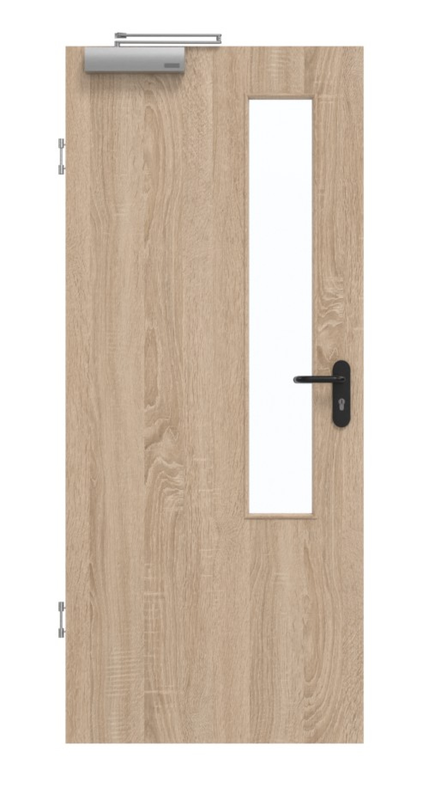 GARANT Rauchschutztür Authentic Eiche GCK08 mit Lichtausschnitt LA-5 schlossseitig