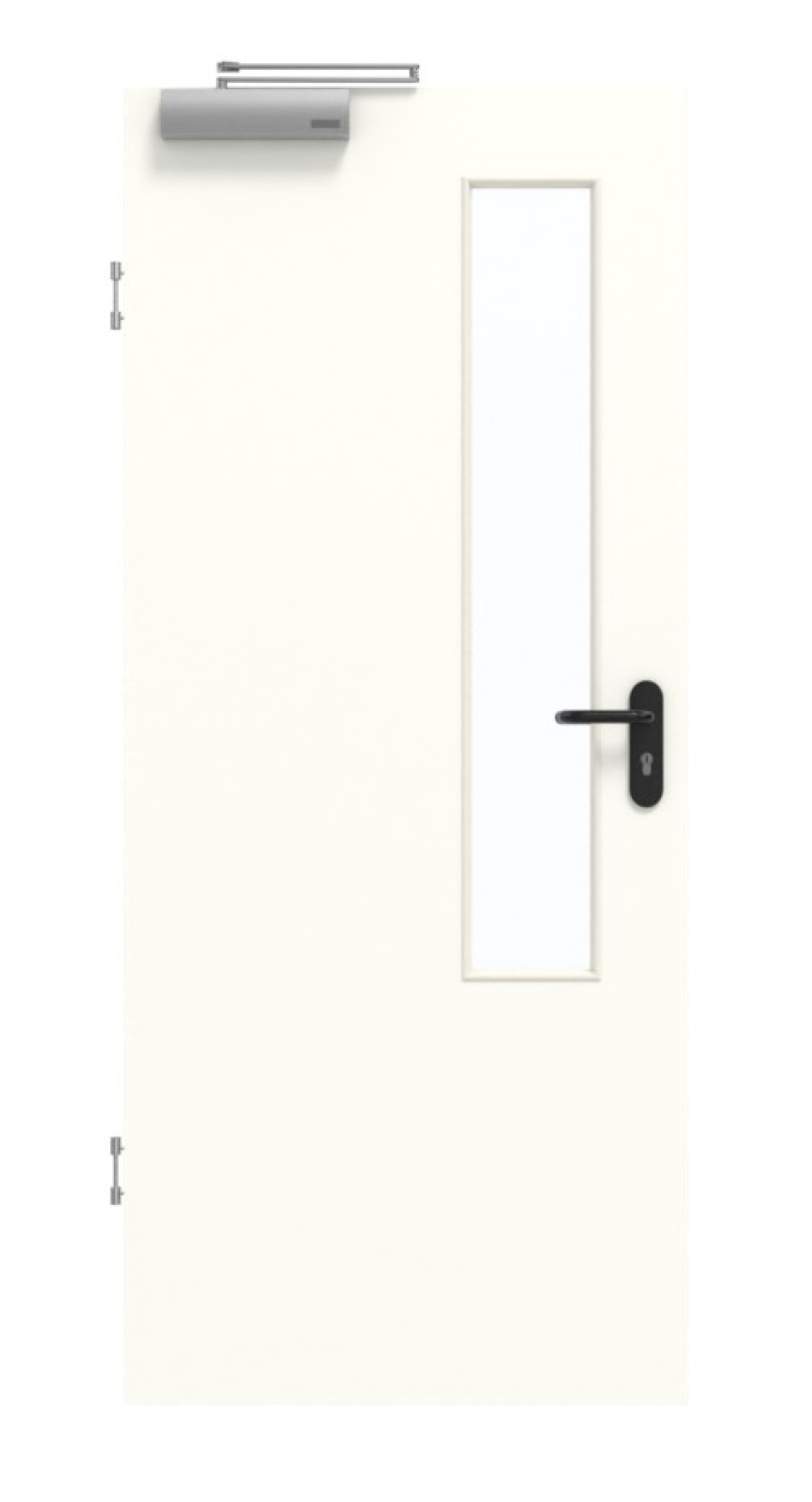 GARANT Rauchschutztür U11026SD Kristallweiß GHK08 mit Lichtausschnitt LA-5 schlossseitig