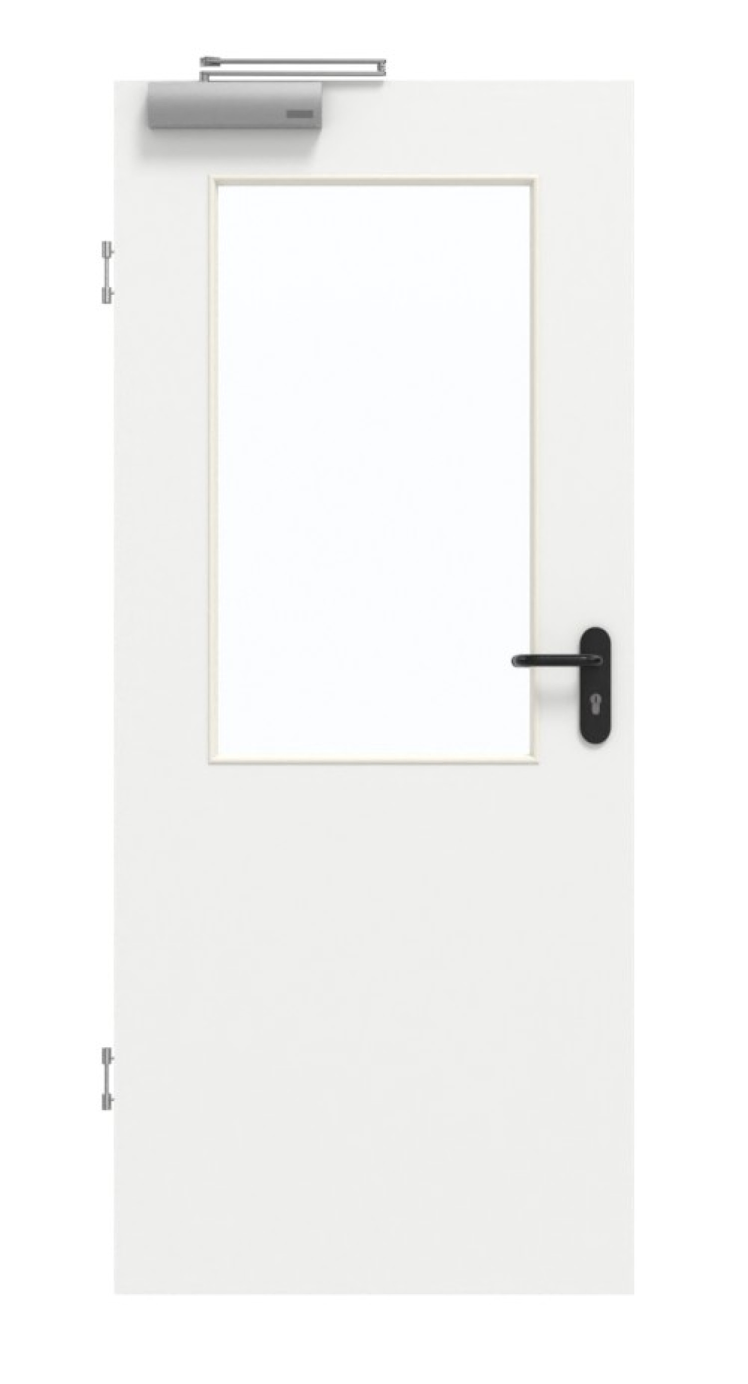 GARANT Rauchschutztür D354-60 Designer White Resopal mit Lichtausschnitt LA-6