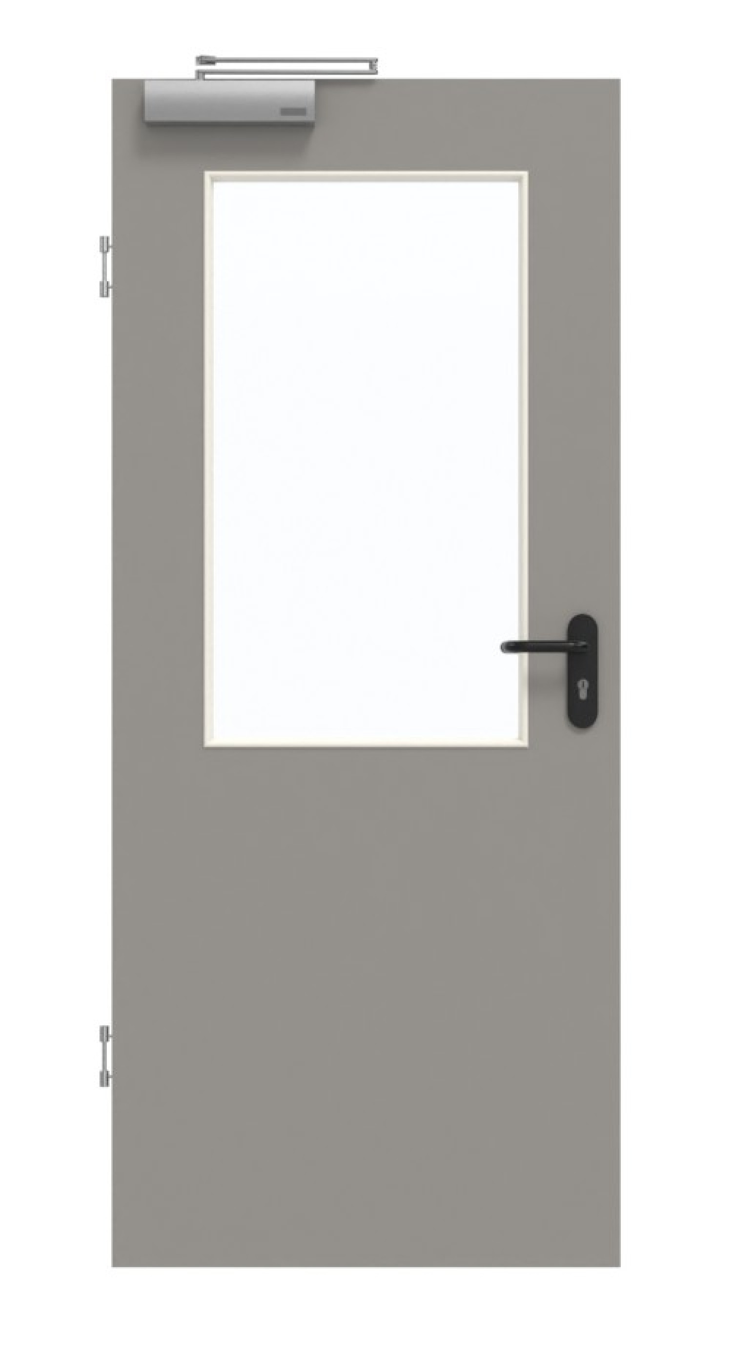 GARANT Rauchschutztür U12115SD Platingrau GHK08 mit Lichtausschnitt LA-6