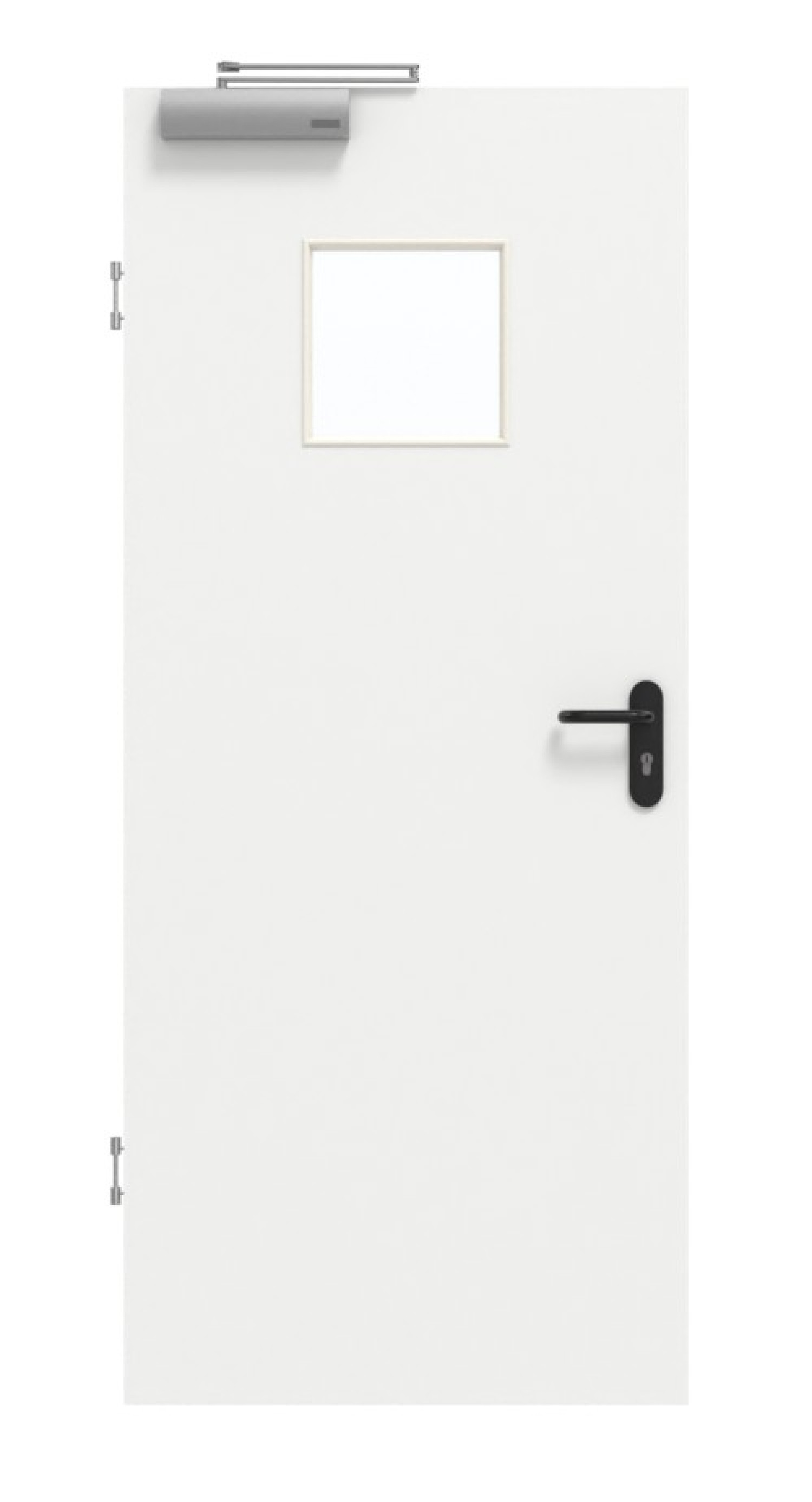 GARANT Rauchschutztür D354-60 Designer White Resopal mit Lichtausschnitt LA-7