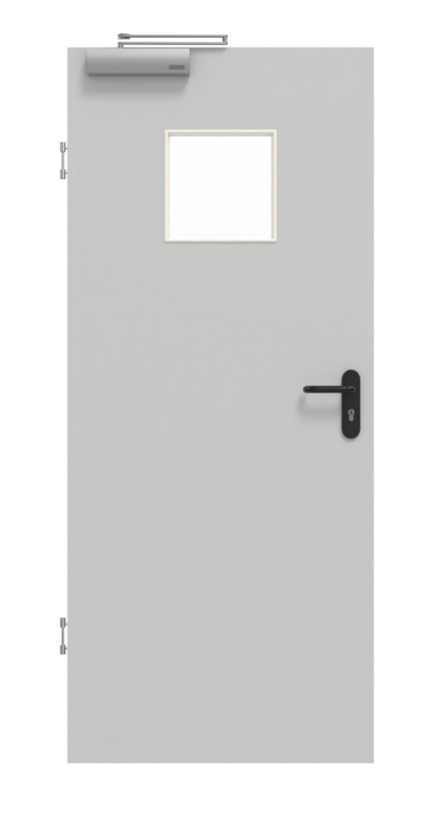 GARANT Rauchschutztür D92-60 Dove Grey Resopal mit Lichtausschnitt LA-7