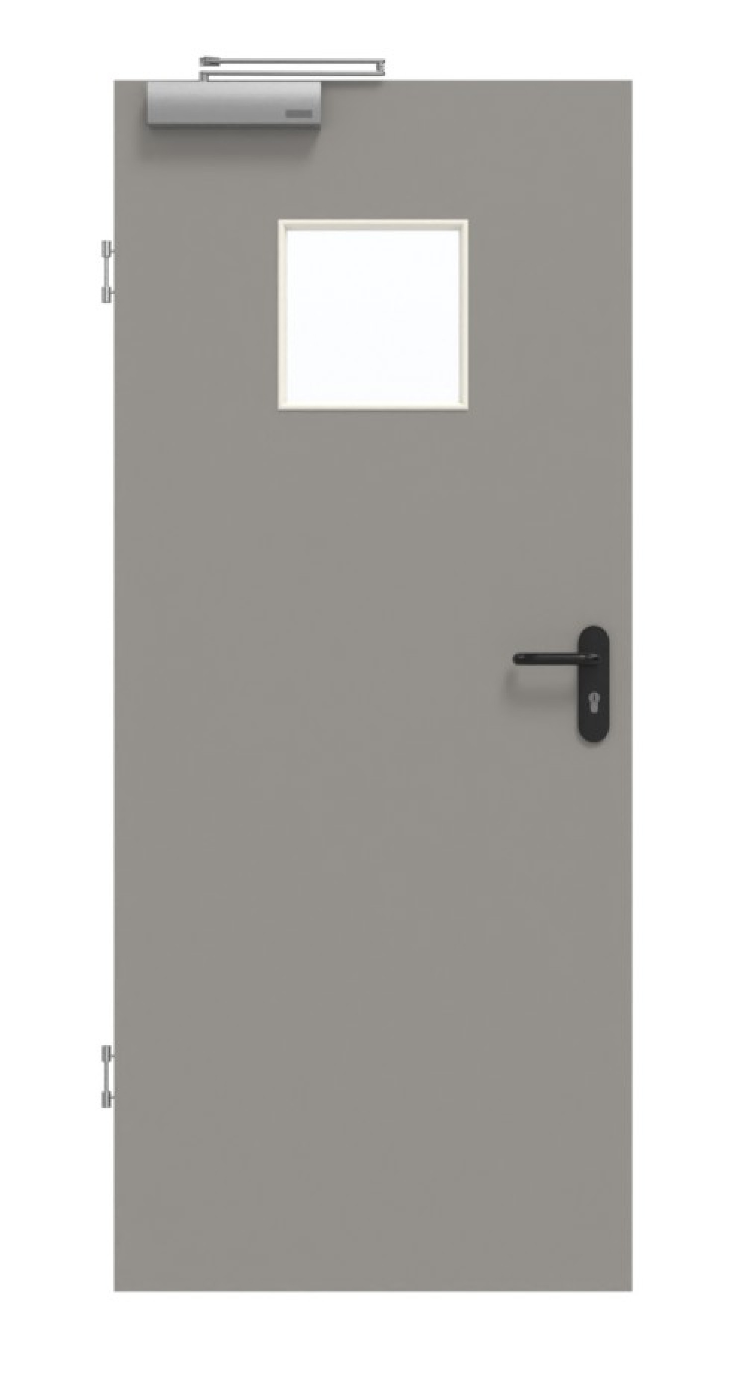 GARANT Rauchschutztür U12115SD Platingrau GHK08 mit Lichtausschnitt LA-7
