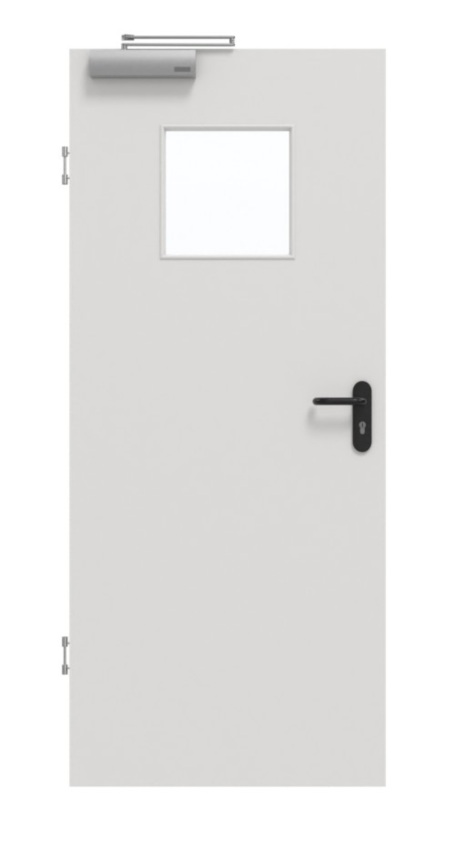 GARANT Rauchschutztür 0160-60 Silver Grey CePaL mit Lichtausschnitt LA-8