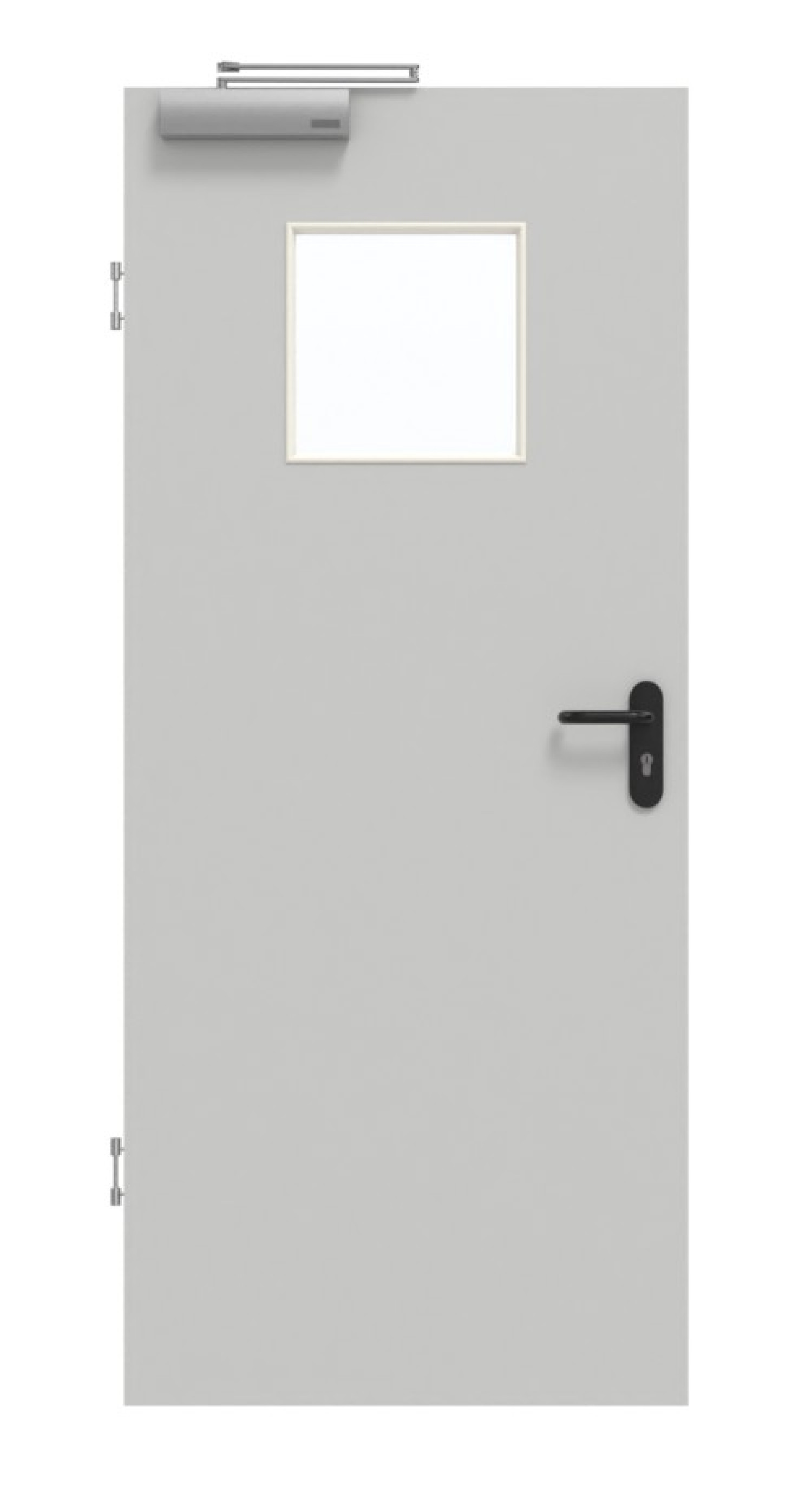 GARANT Rauchschutztür D92-60 Dove Grey Resopal mit Lichtausschnitt LA-8